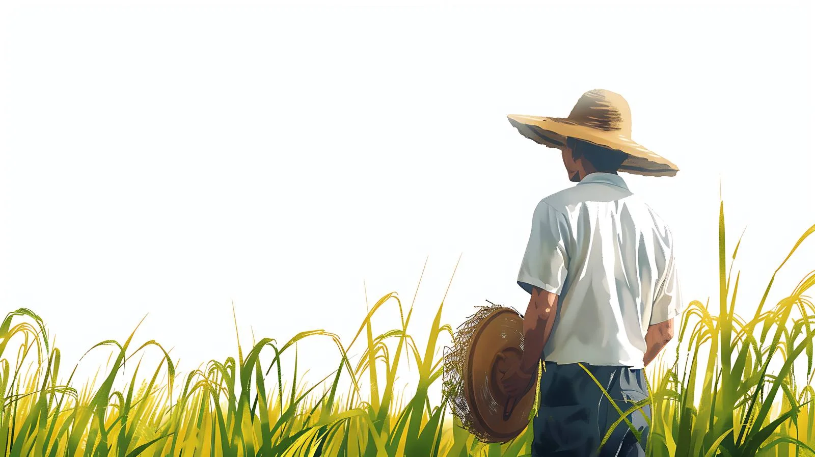 Serene Farmer Observing Fields — free download from Dotvec