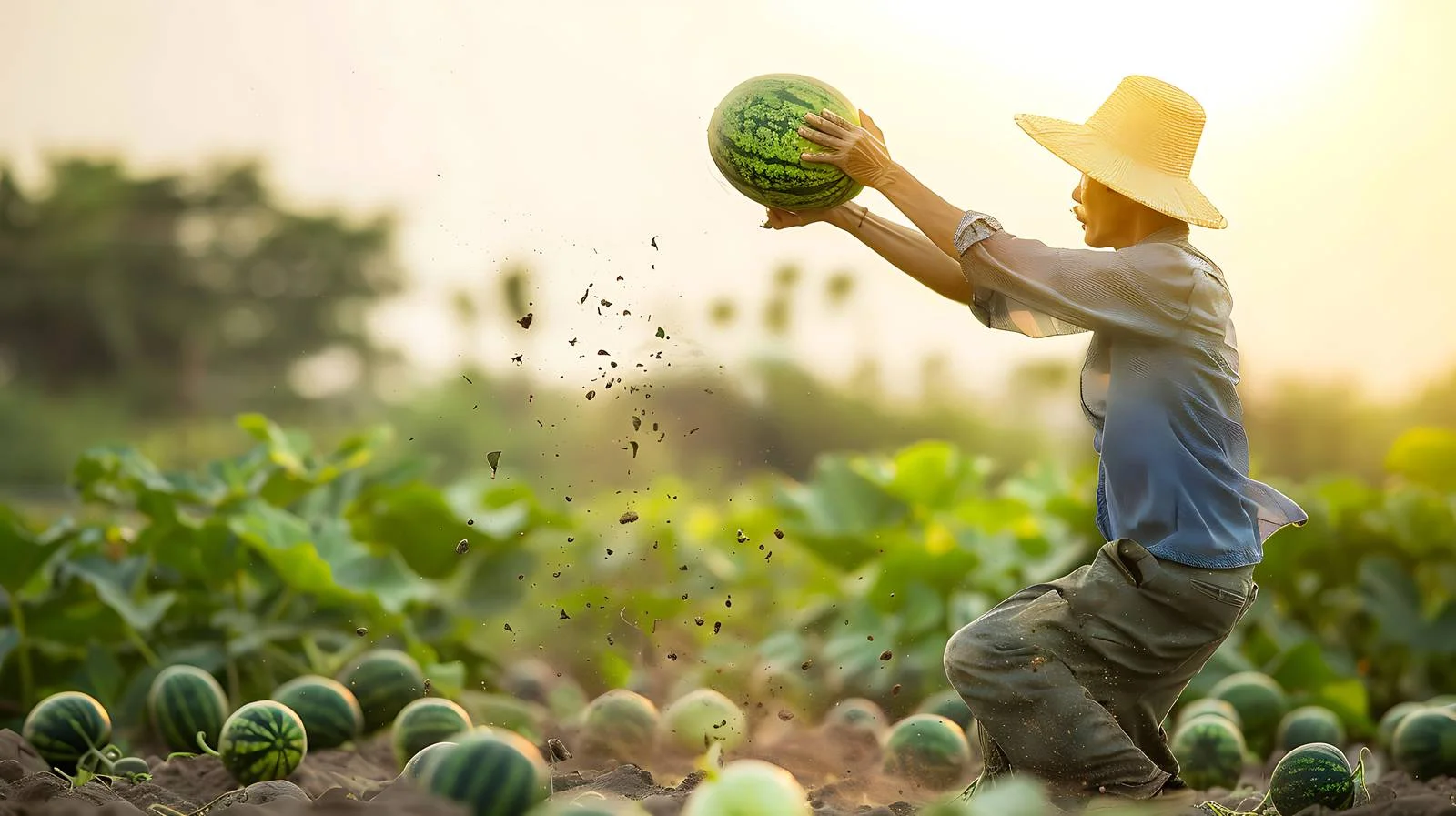 Harvesting Thai Melon in Farm — free download from Dotvec