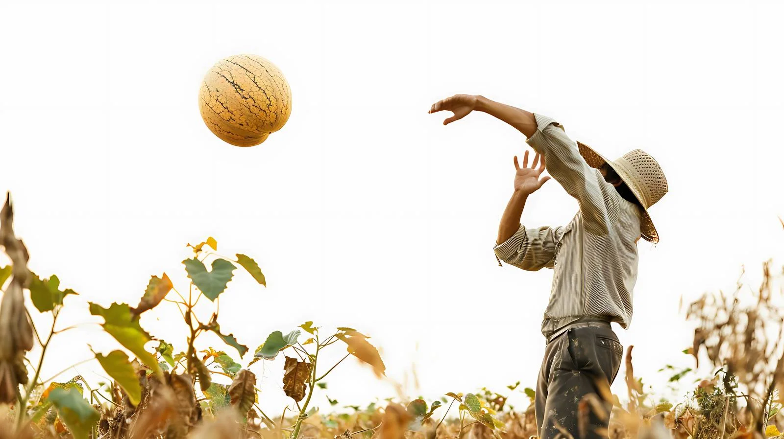 Harvesting Long Thai Melon on Farm — free download from Dotvec