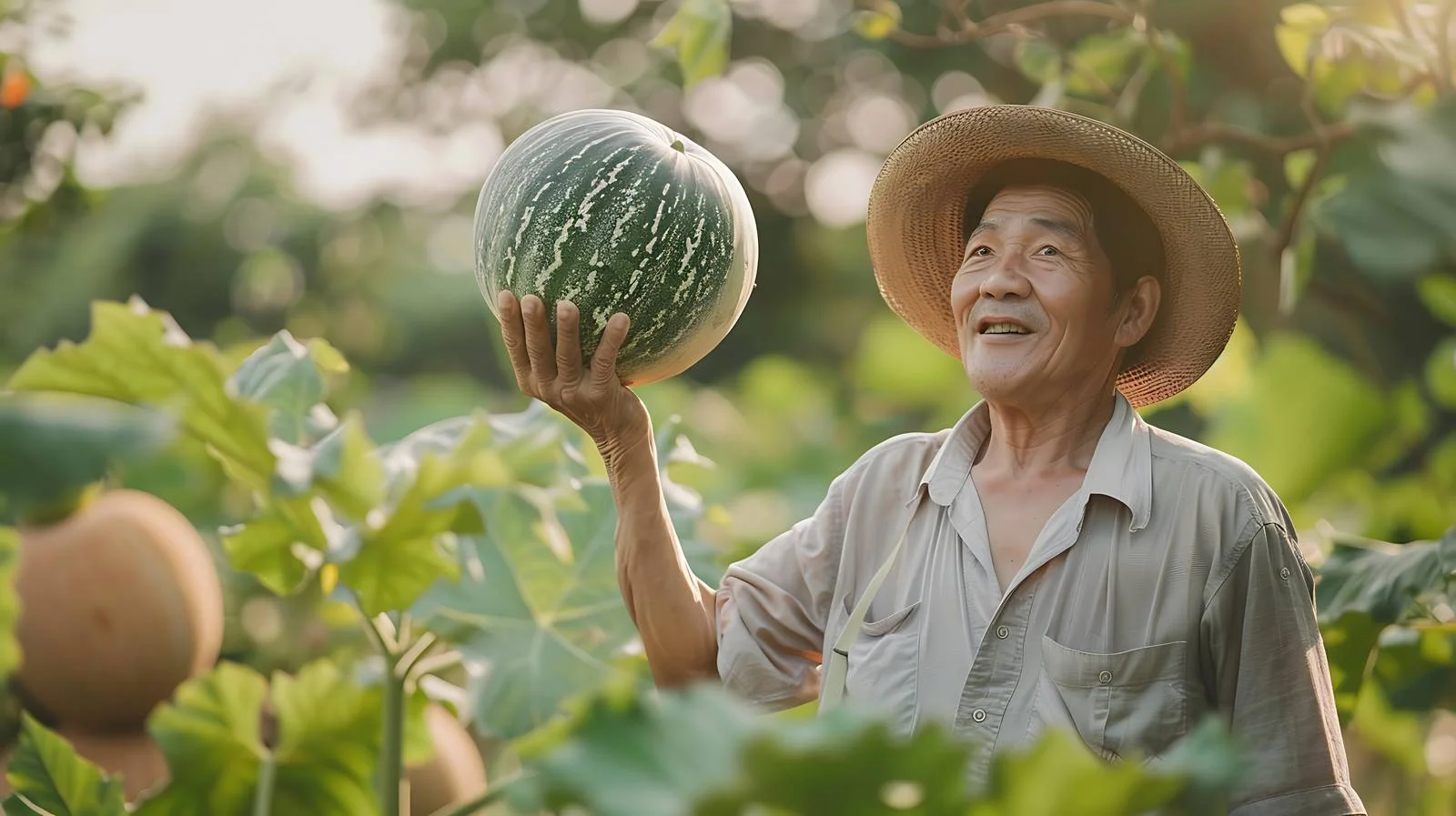 Harvesting Long Thai Melon in Farm — free download from Dotvec