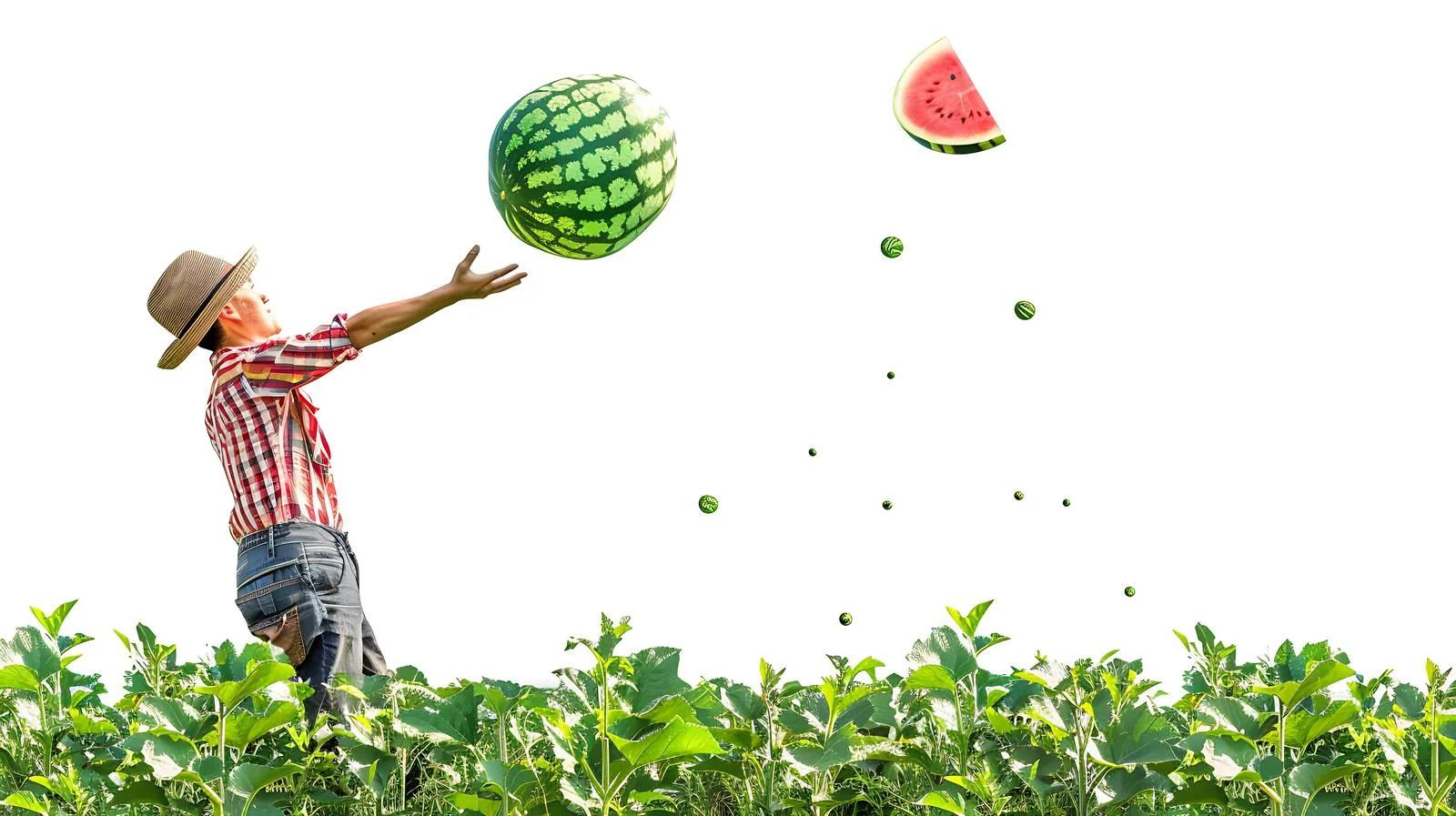 Farm Field Harvest Watermelon Scene — free download from Dotvec