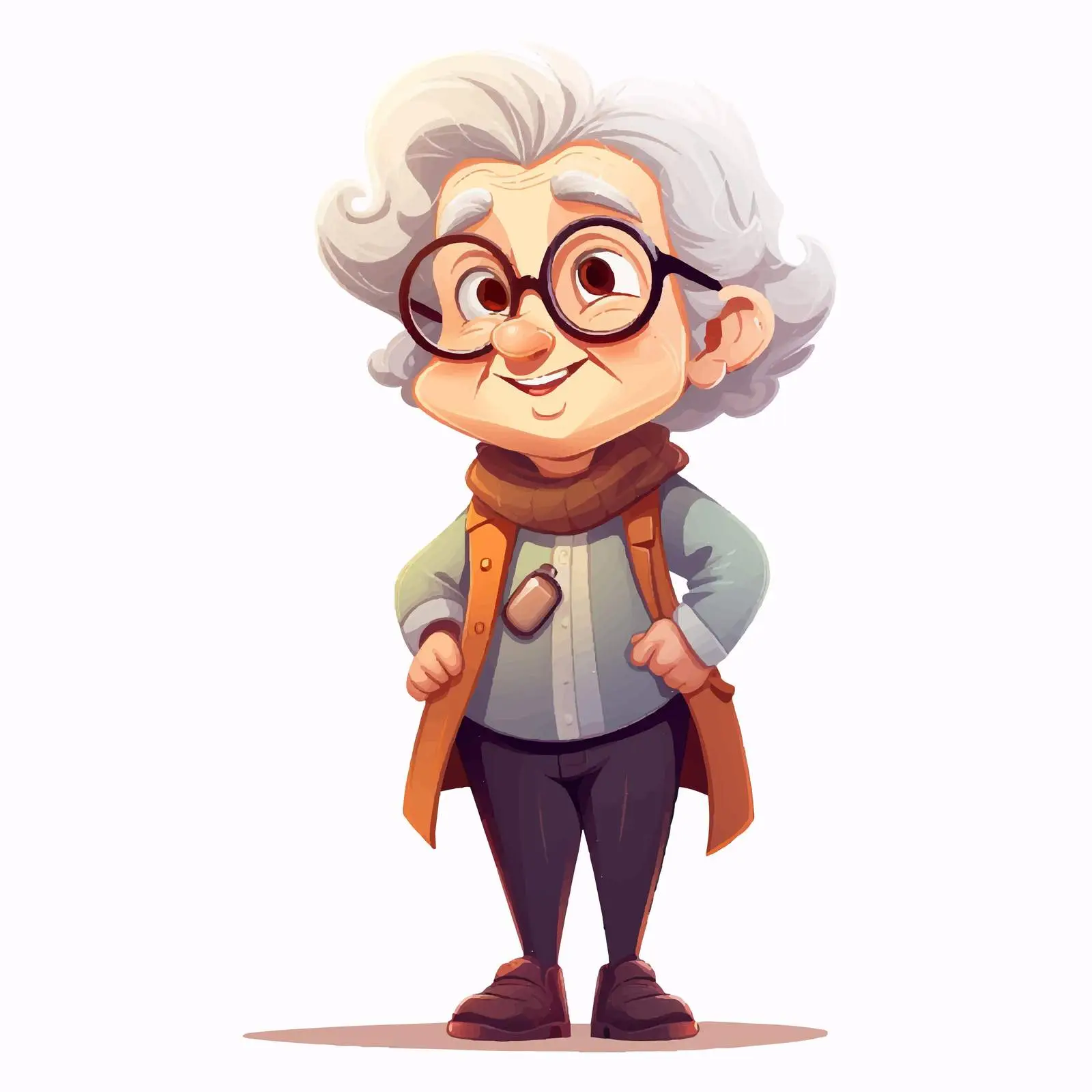 Senior Female Cartoon Character Vector Illustration — free download from Dotvec