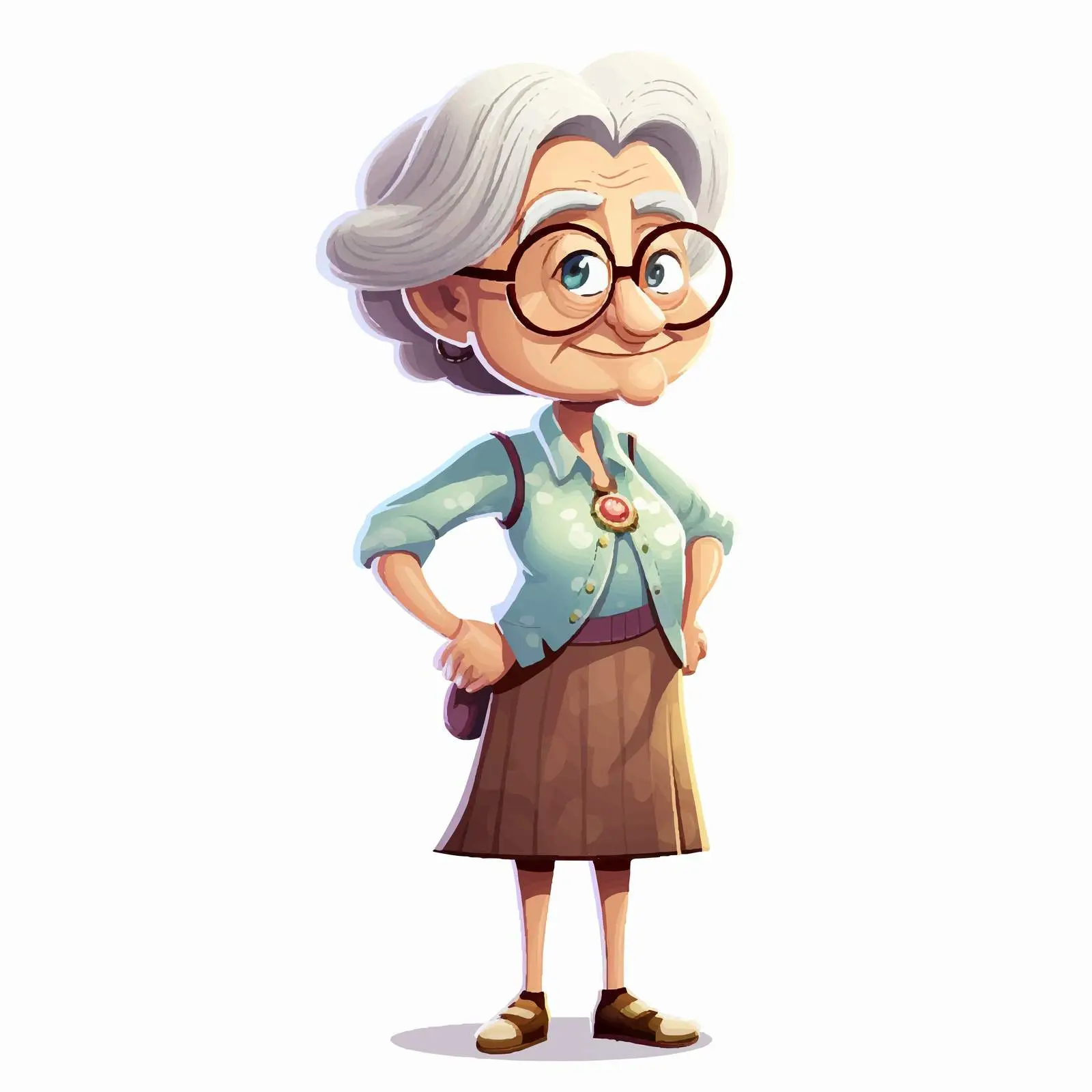 Senior Female Cartoon Character Vector Illustration — free download from Dotvec