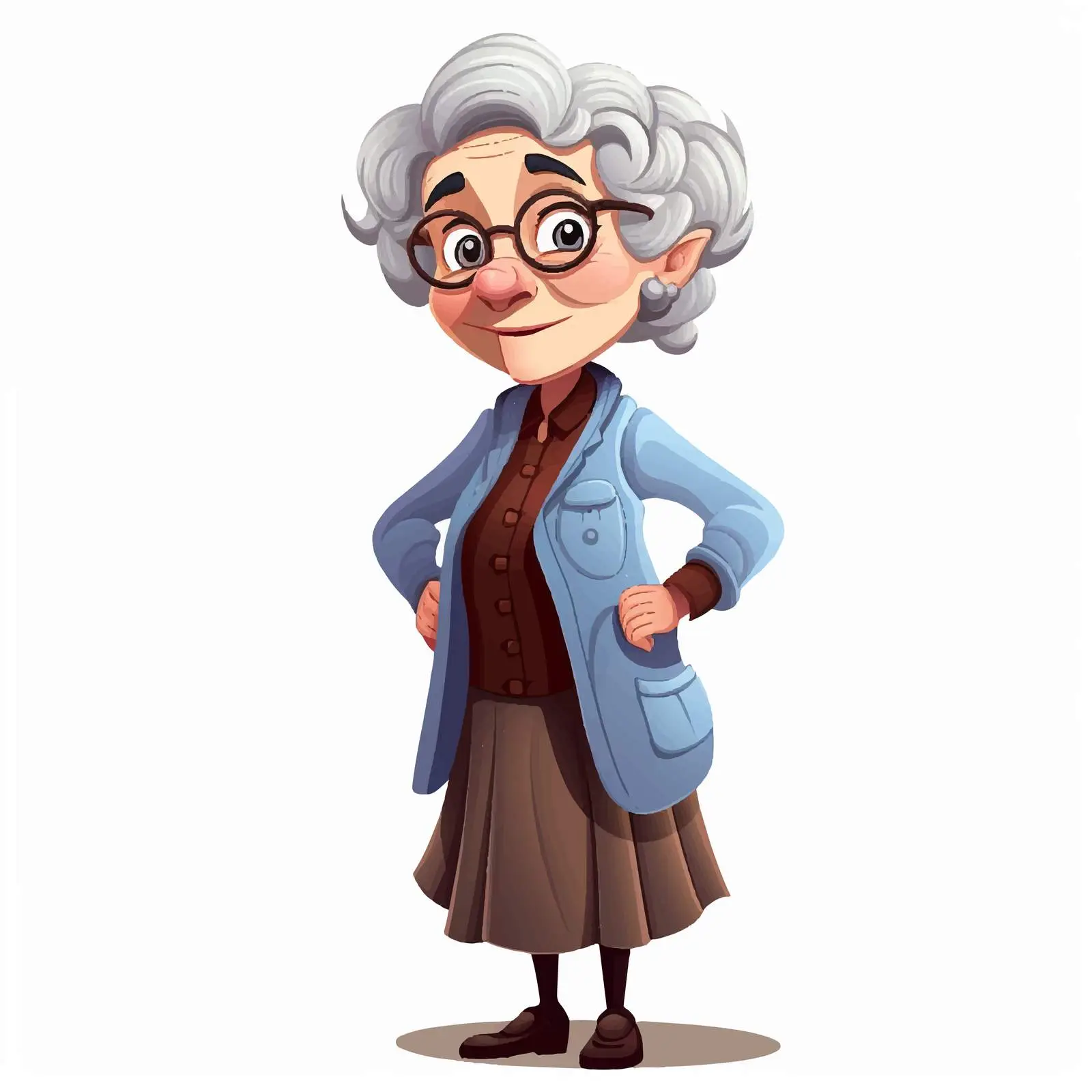 Senior Female Cartoon Character Vector Illustration — free download from Dotvec