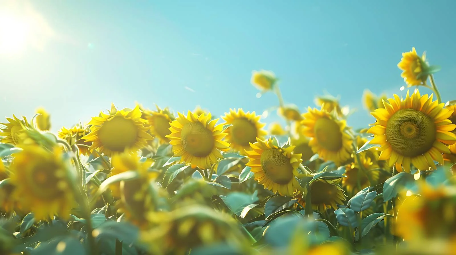 Tranquil sunflower field under summer sky — free download from Dotvec