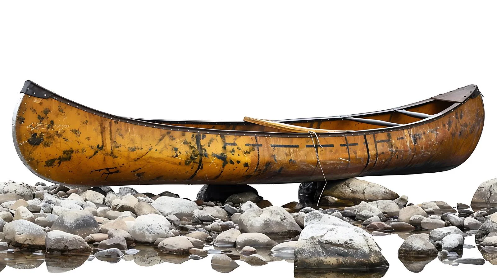 Serene Fisherman's Canoe on Rocky Minnesota Shore — free download from Dotvec