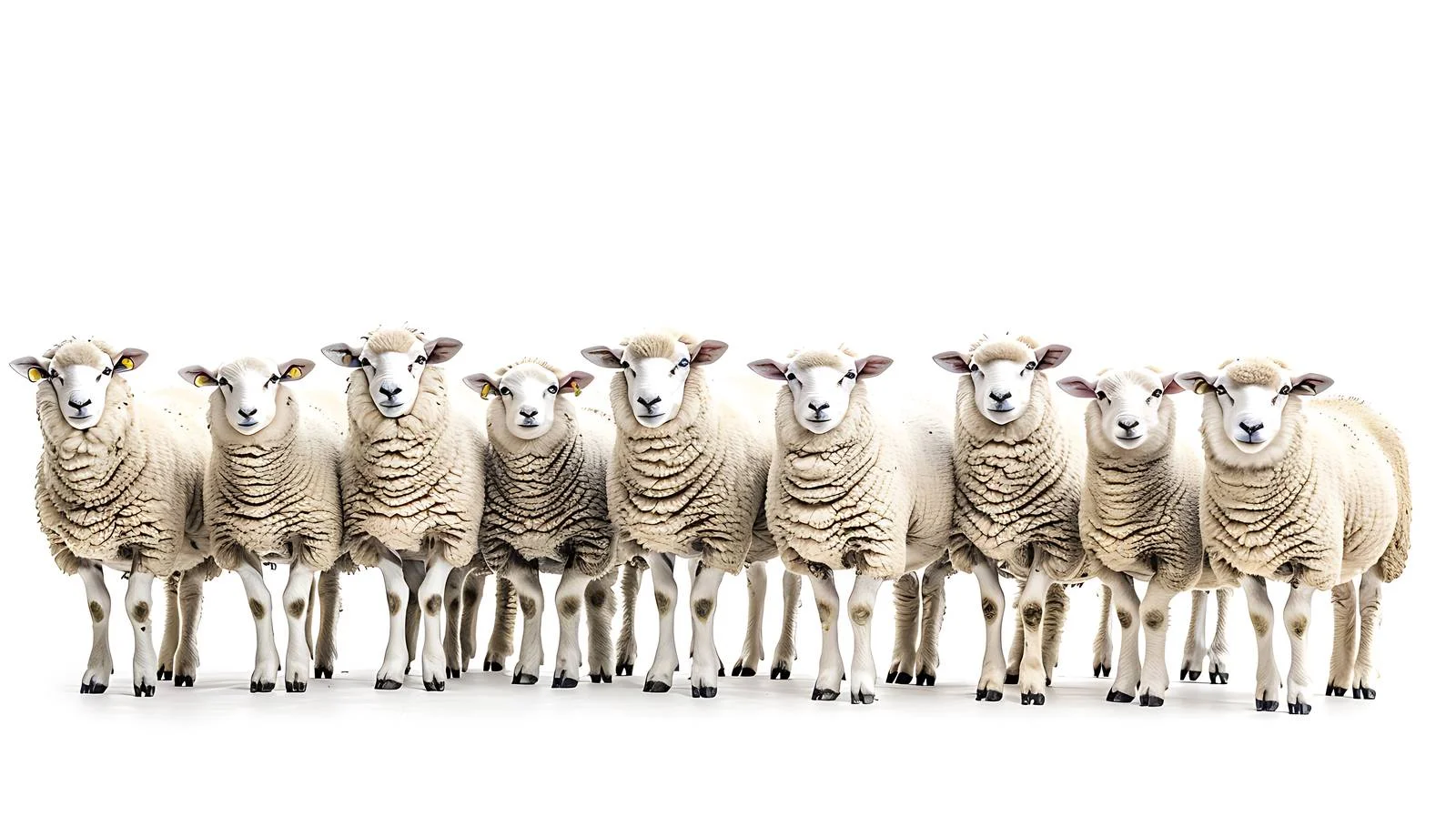 Sheep Flock on White Background — free download from Dotvec