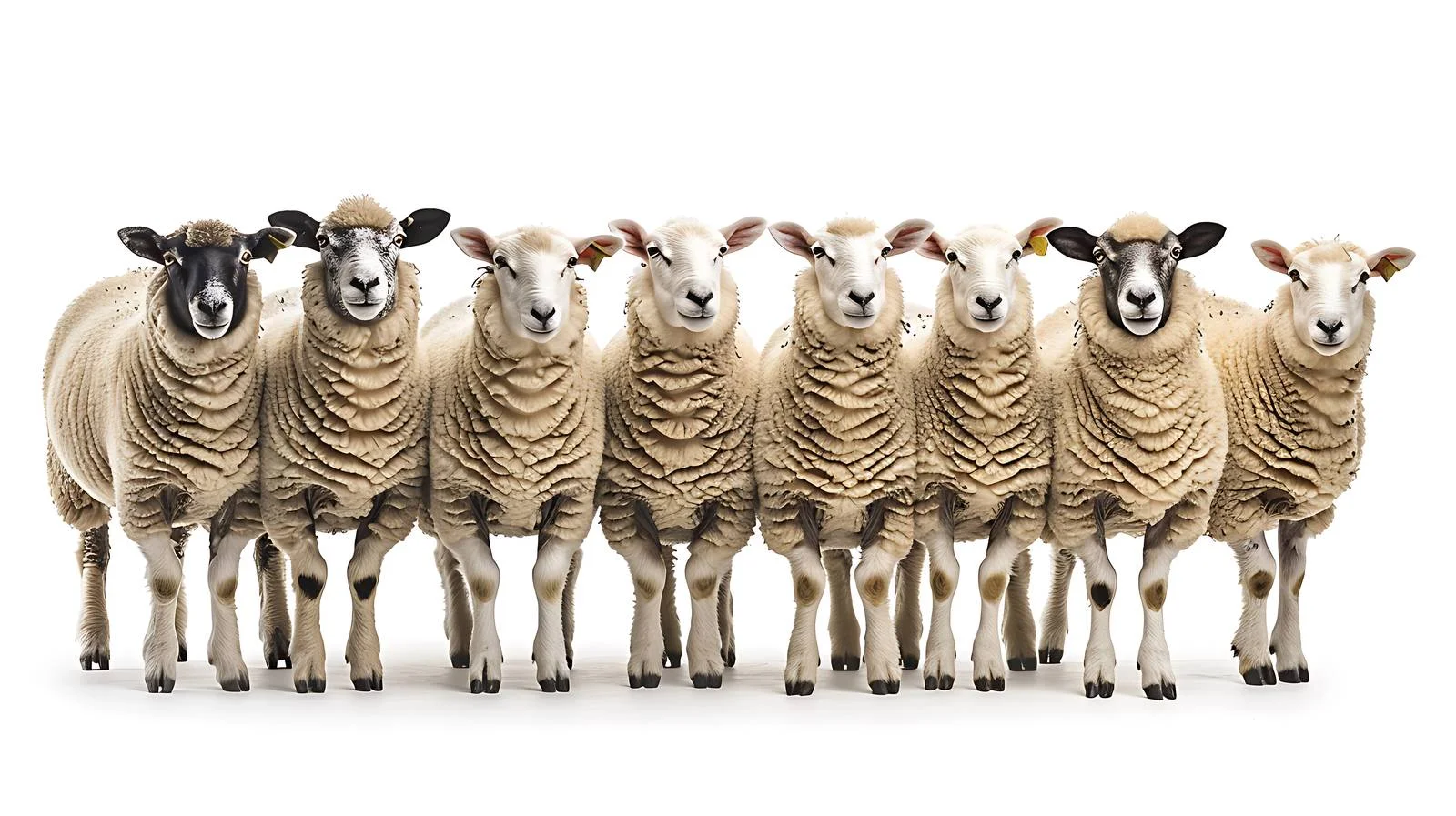 Sheep Herd Isolated on White Background — free download from Dotvec