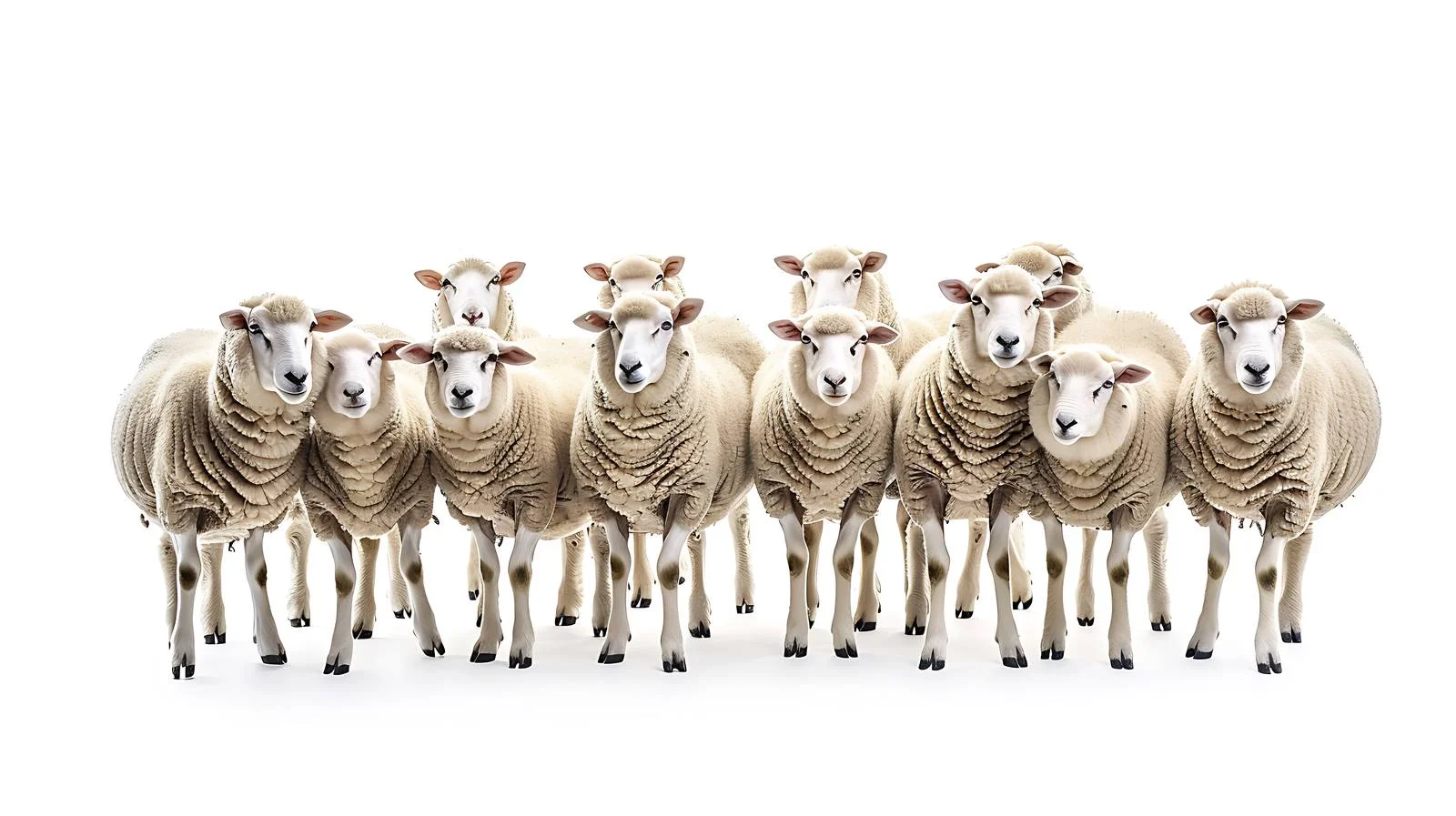 Sheep Flock on White Background — free download from Dotvec