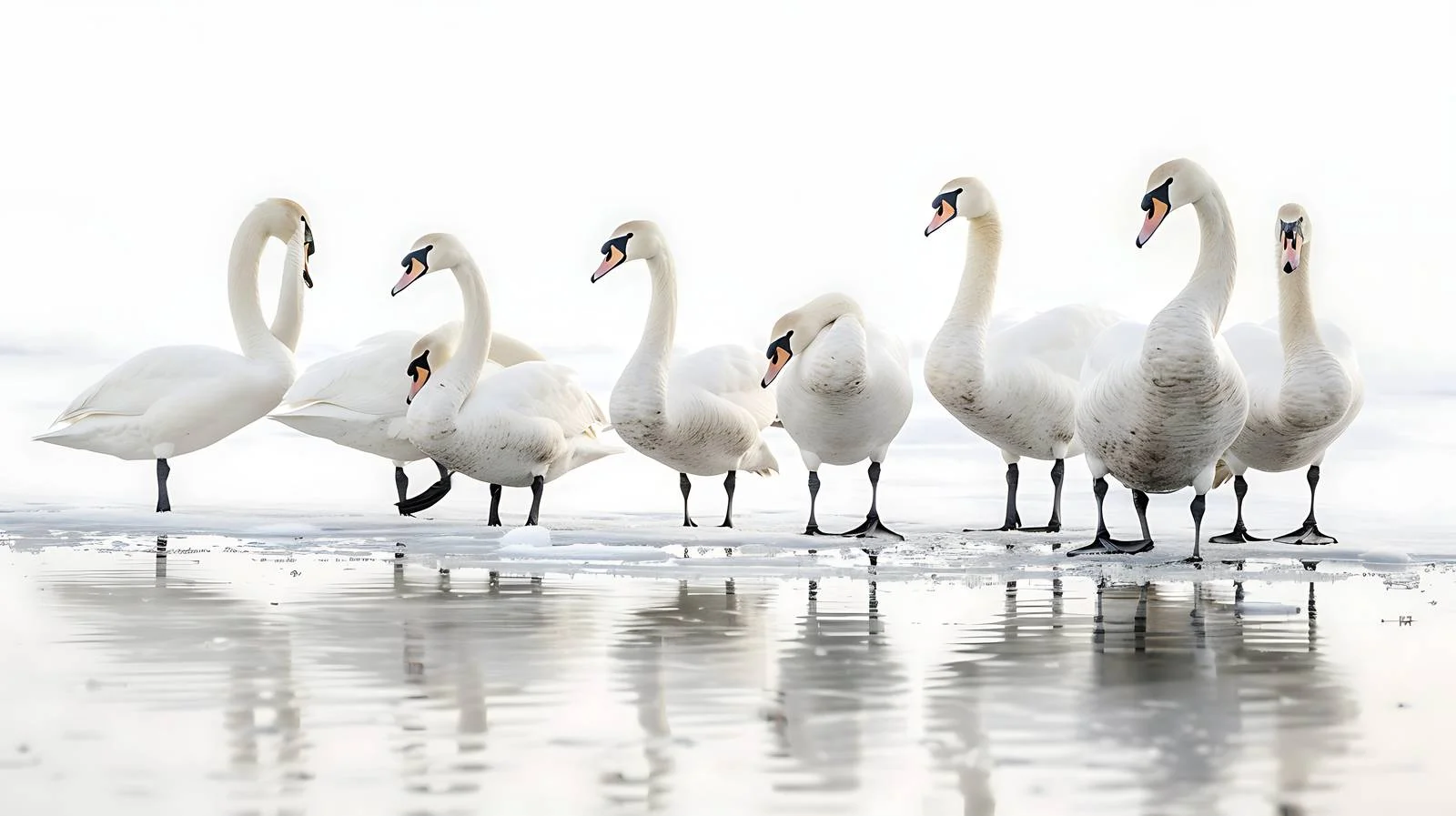 Sublime Swans Encounter Winter Chill — free download from Dotvec