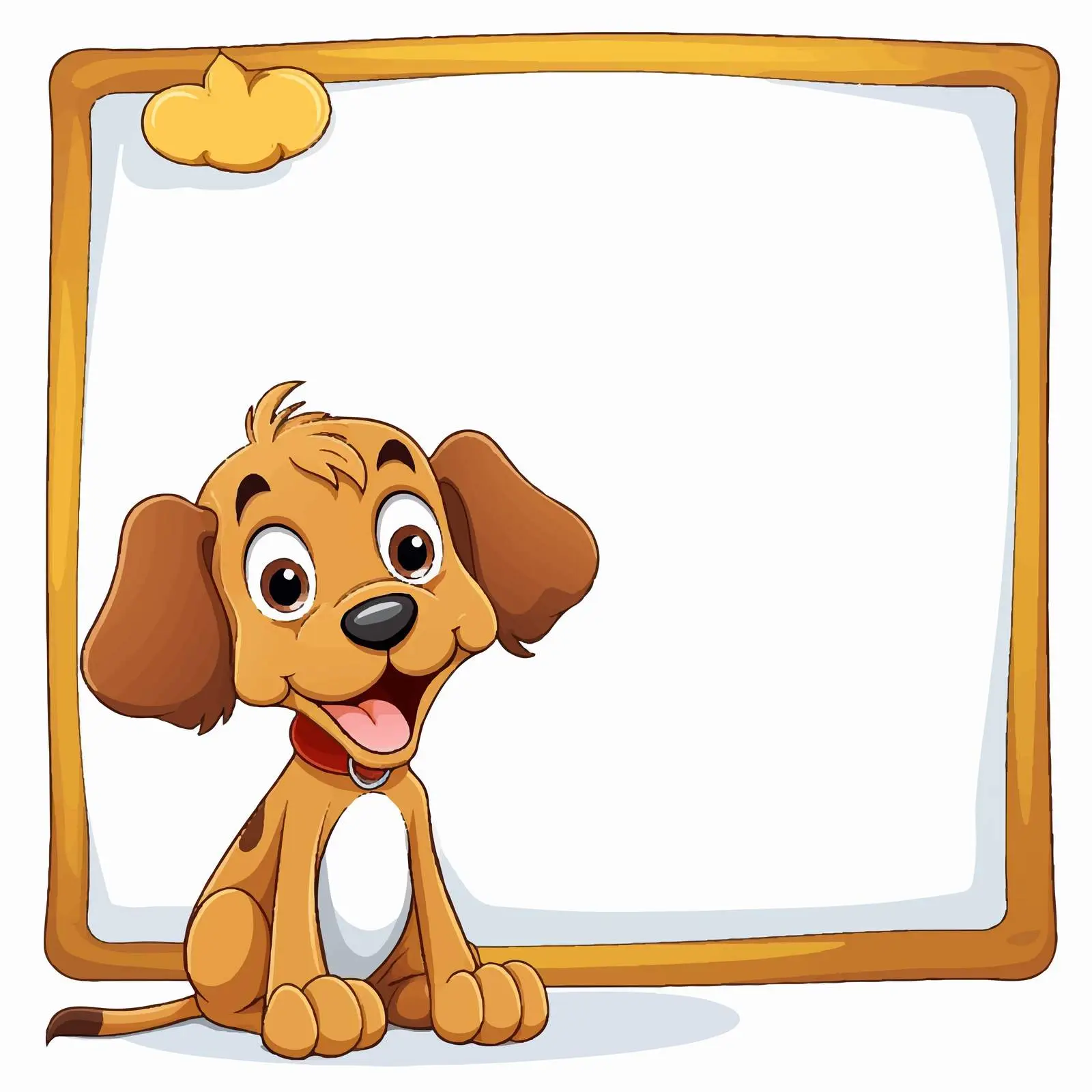 Vector Illustration of Dog in Empty Callout Frame — free download from Dotvec