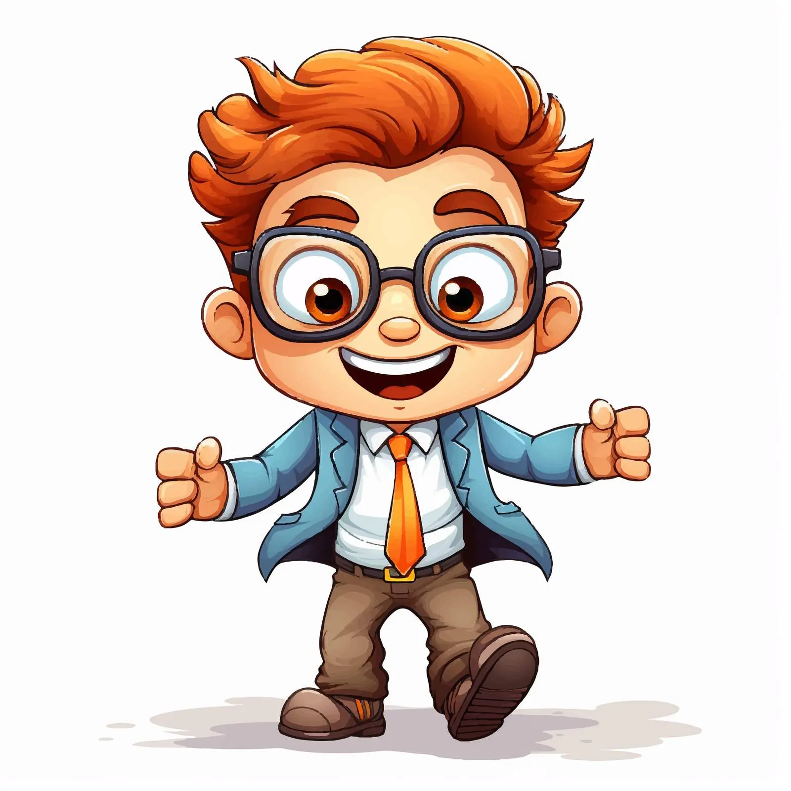 Lively Cartoon Character with Glasses in Vector – free entertaining image image from Dotvec