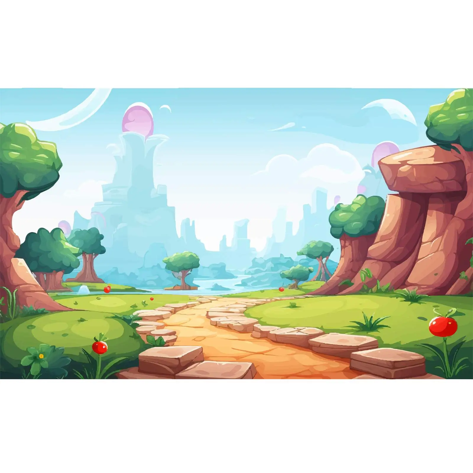 Cartoon Game Background Template Illustration – free gaming illustration image from Dotvec