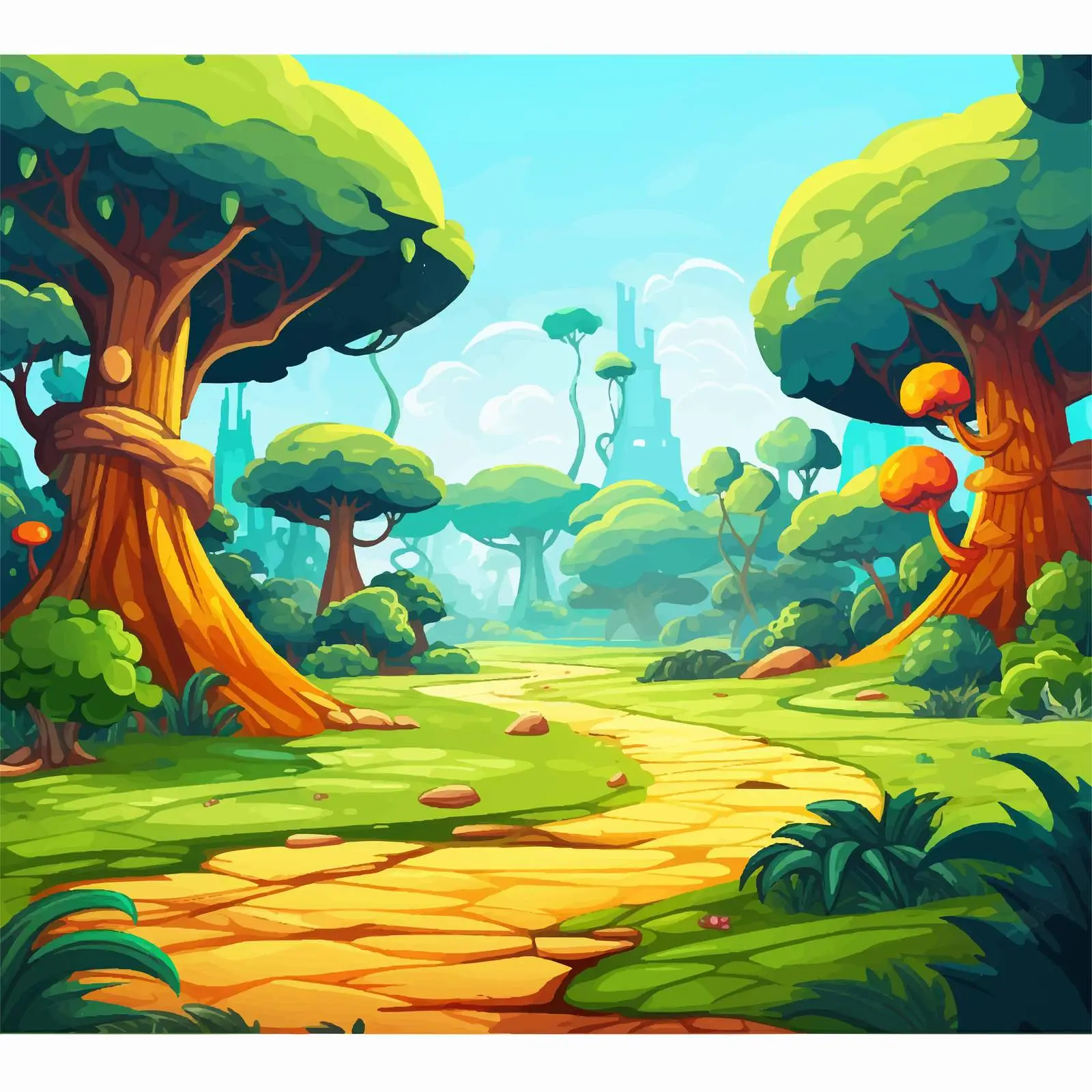 Cartoon Game Background Template Illustration – free background template image from Dotvec
