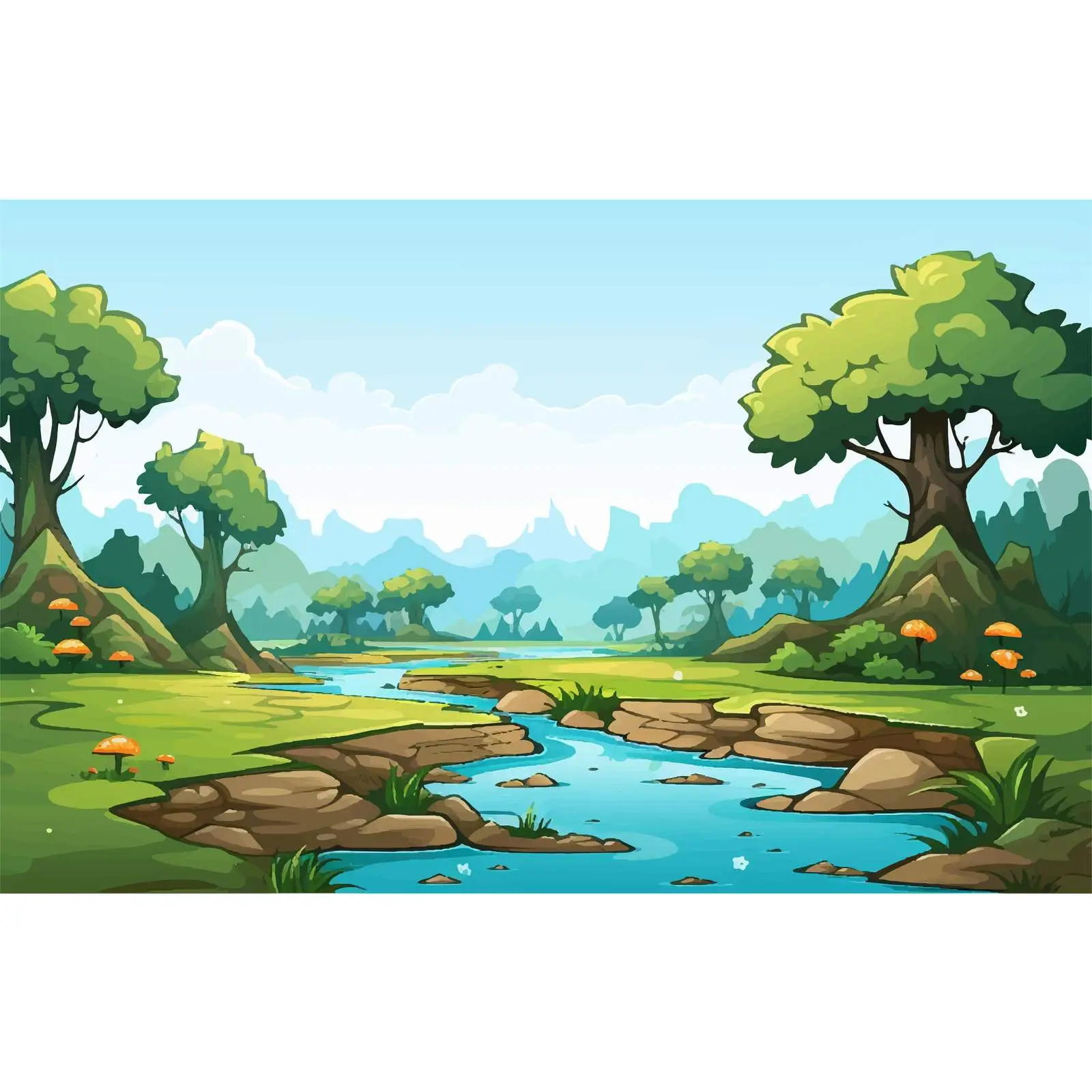Cartoon Game Background Template Vector Illustration — free download from Dotvec