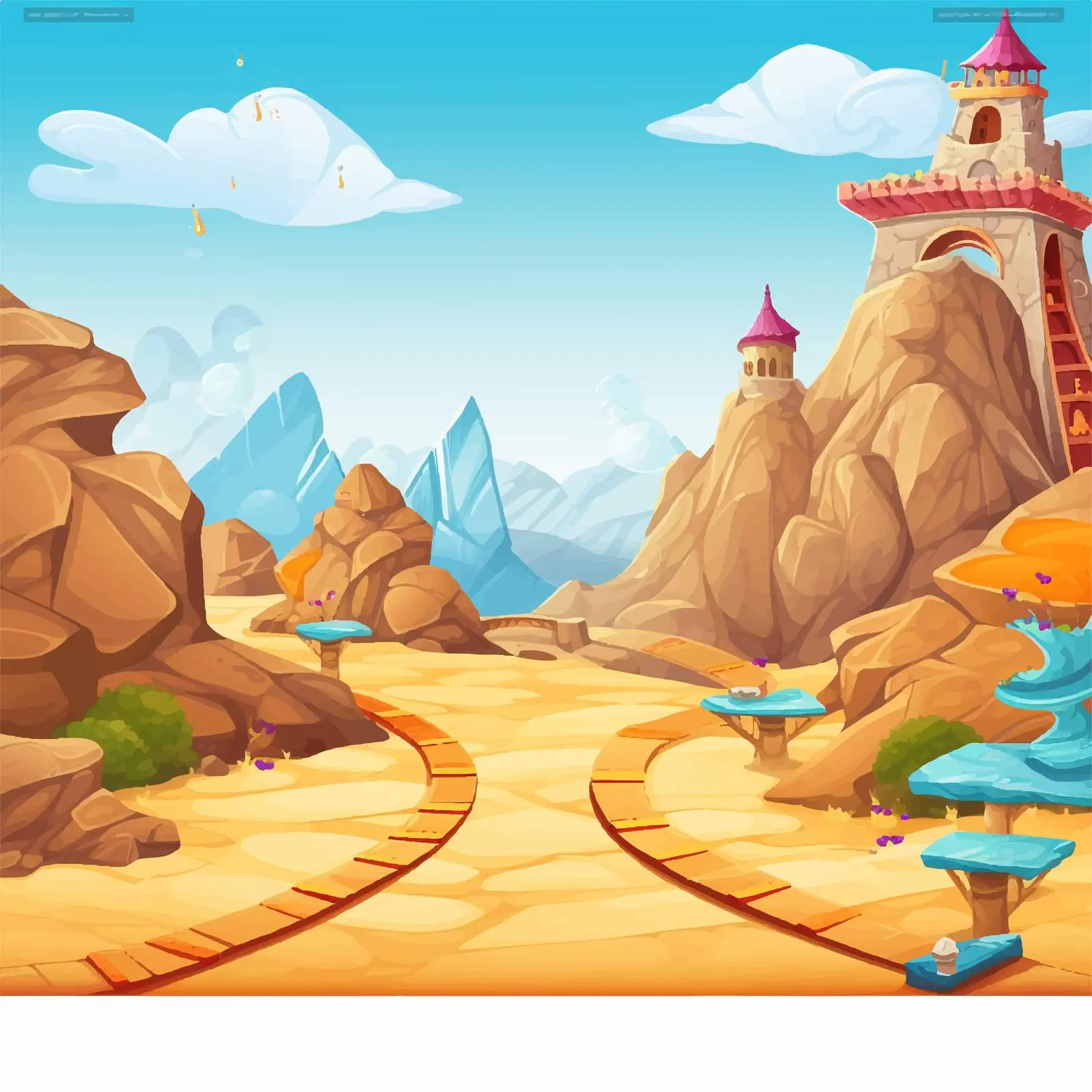 Game Background Template with Illustrated Elements — free download from Dotvec