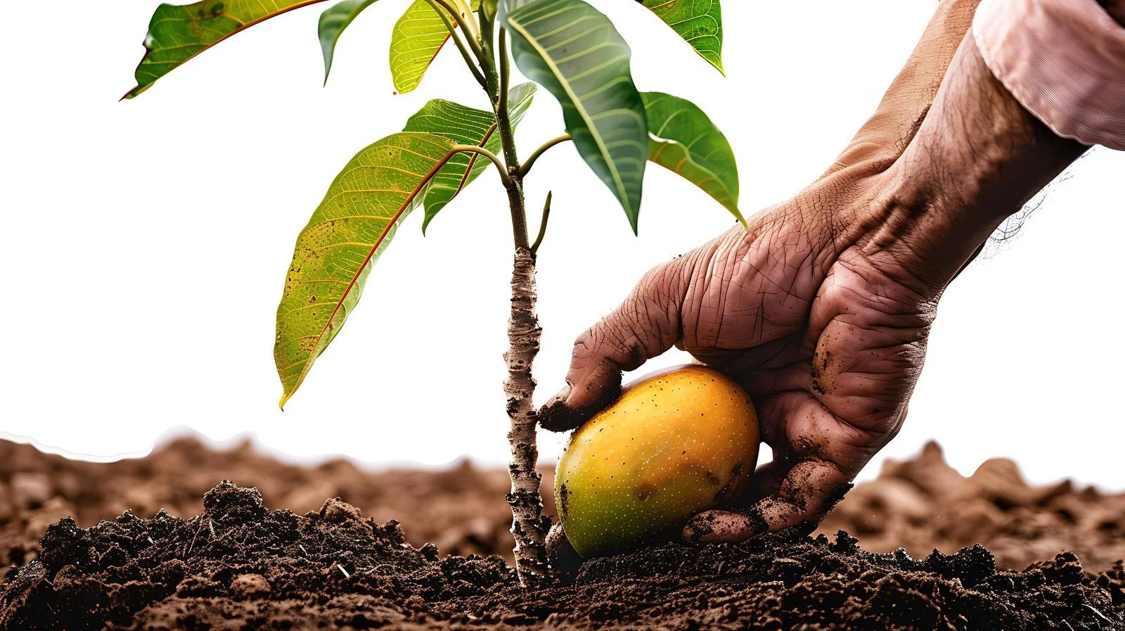 Gardener Holding Mango Tree Planting Image — free download from Dotvec