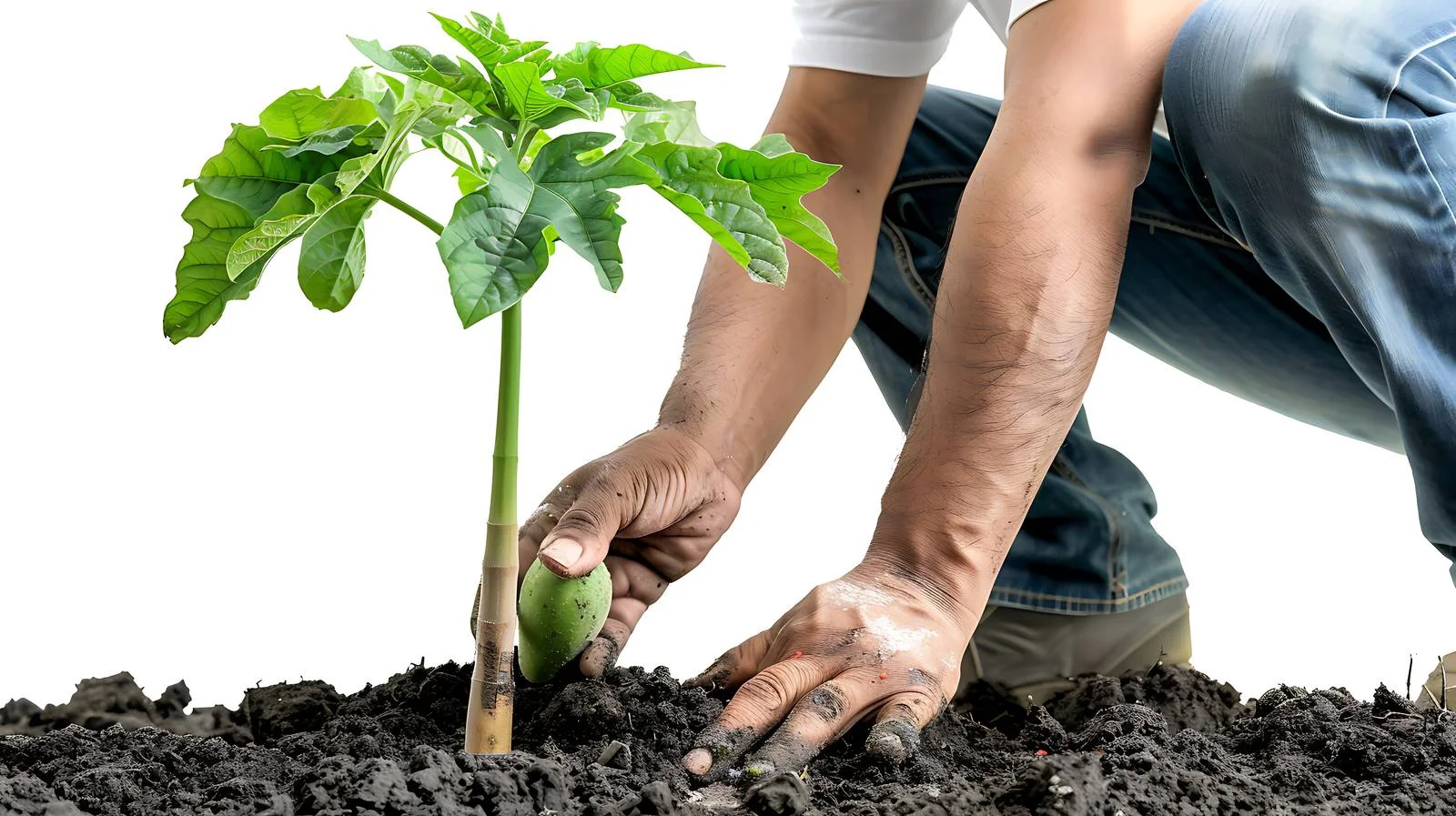 Planting Papaya Tree in Ground — free download from Dotvec