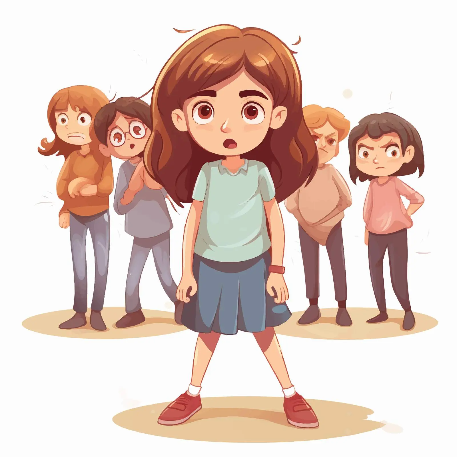 Childhood Bullying Cartoon Illustration — free download from Dotvec