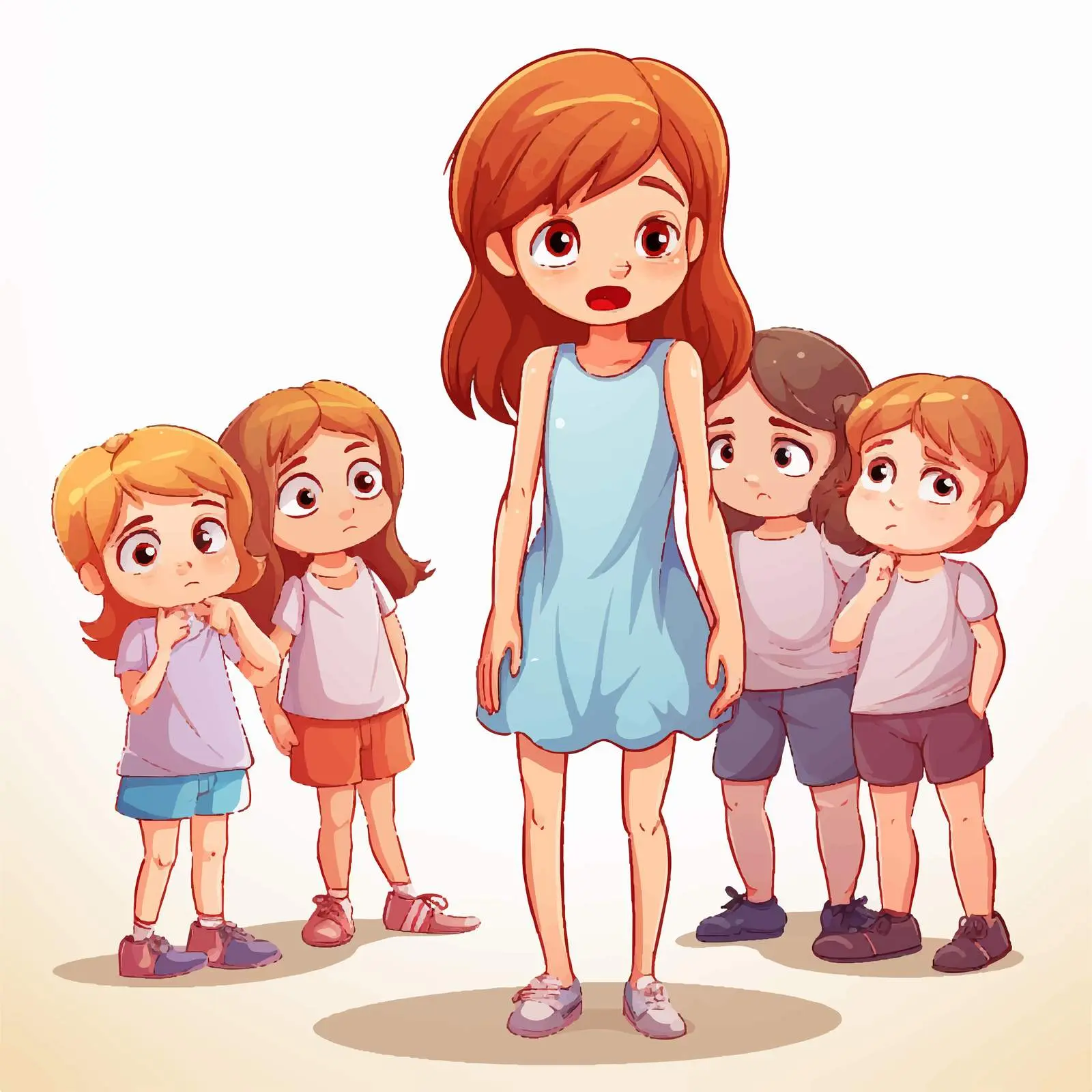 Girl Experiencing Bullying in Cartoon Illustration – free school environment image from Dotvec