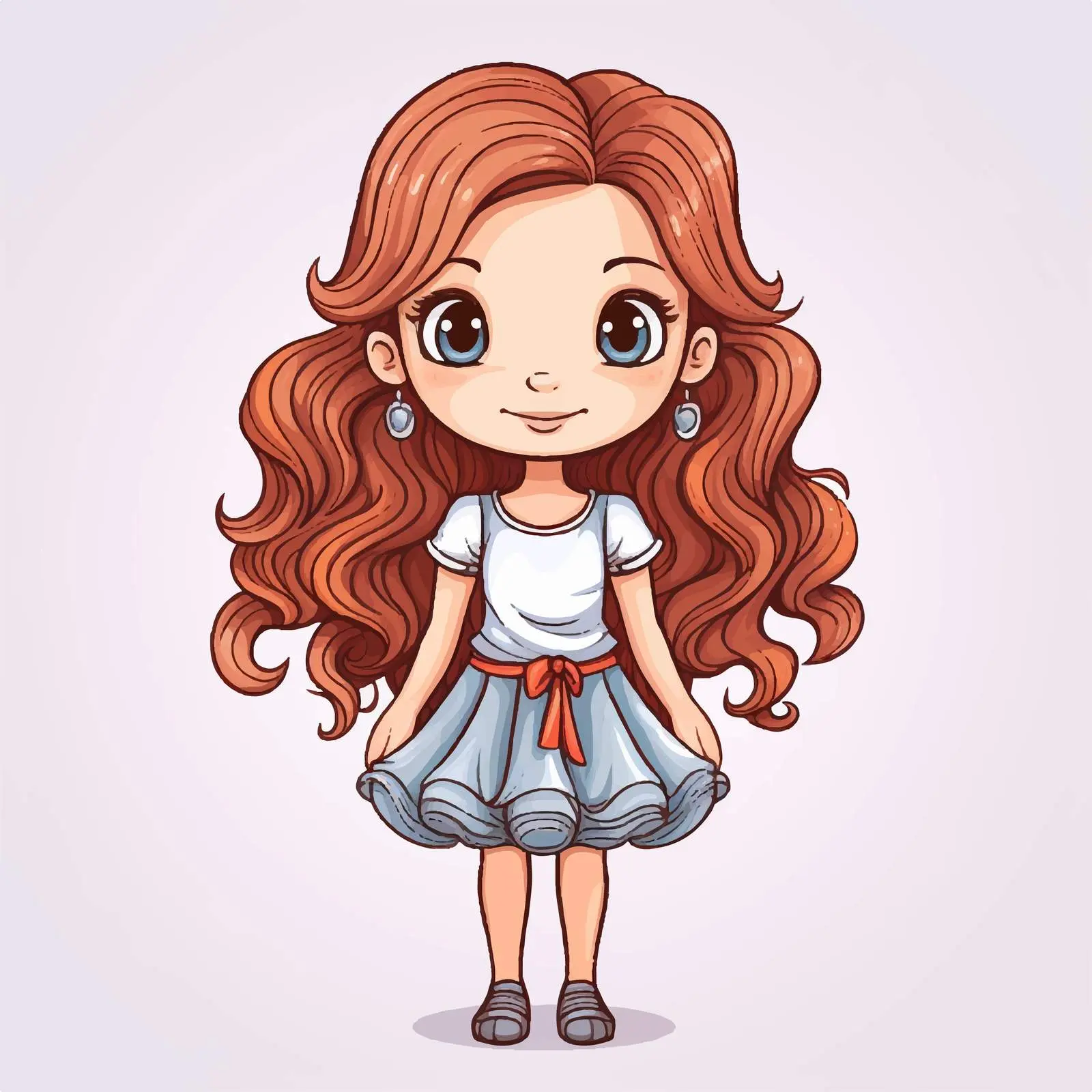 Doodle Style Cartoon Girl Character Illustration — free download from Dotvec