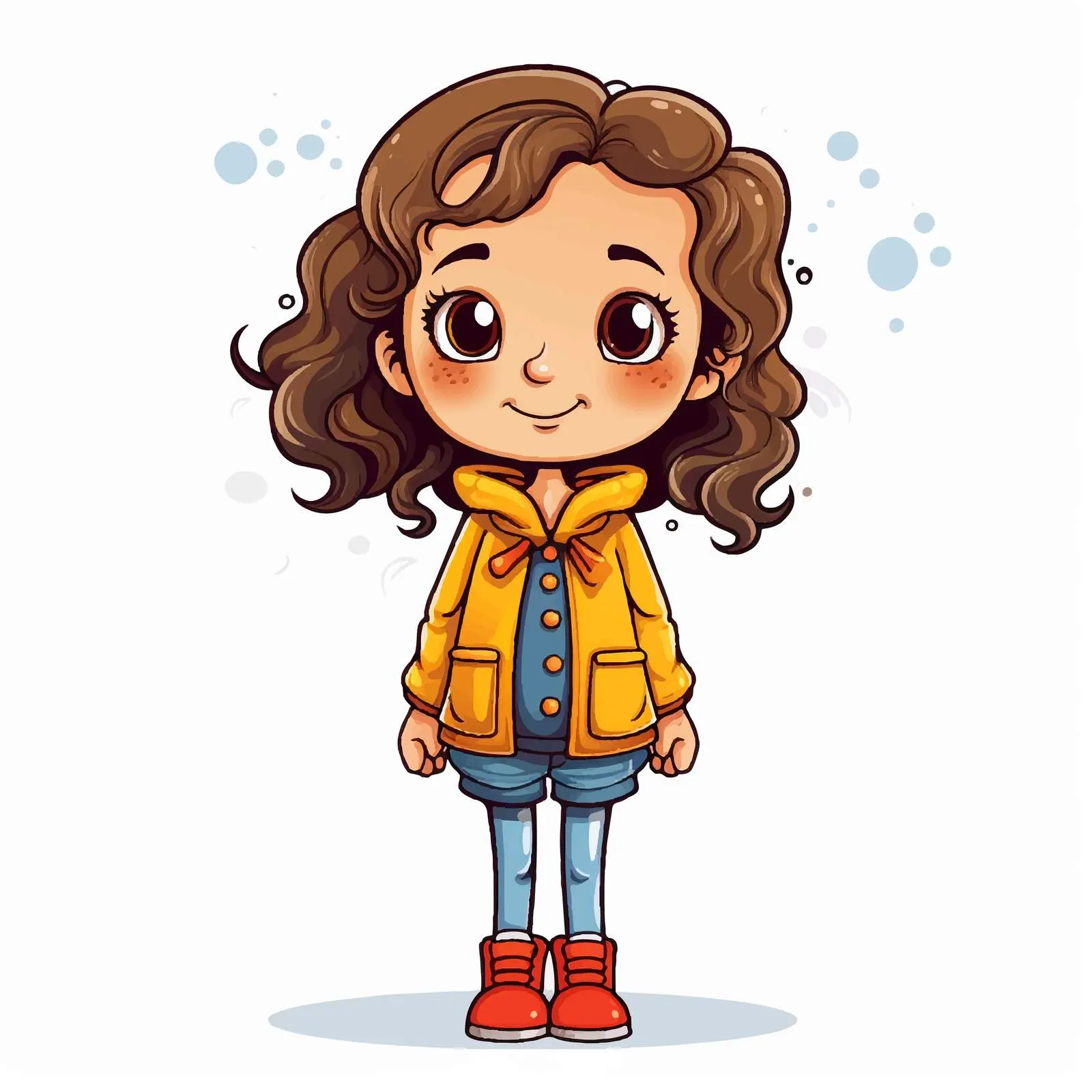 Doodle Style Cartoon Girl Character Illustration — free download from Dotvec