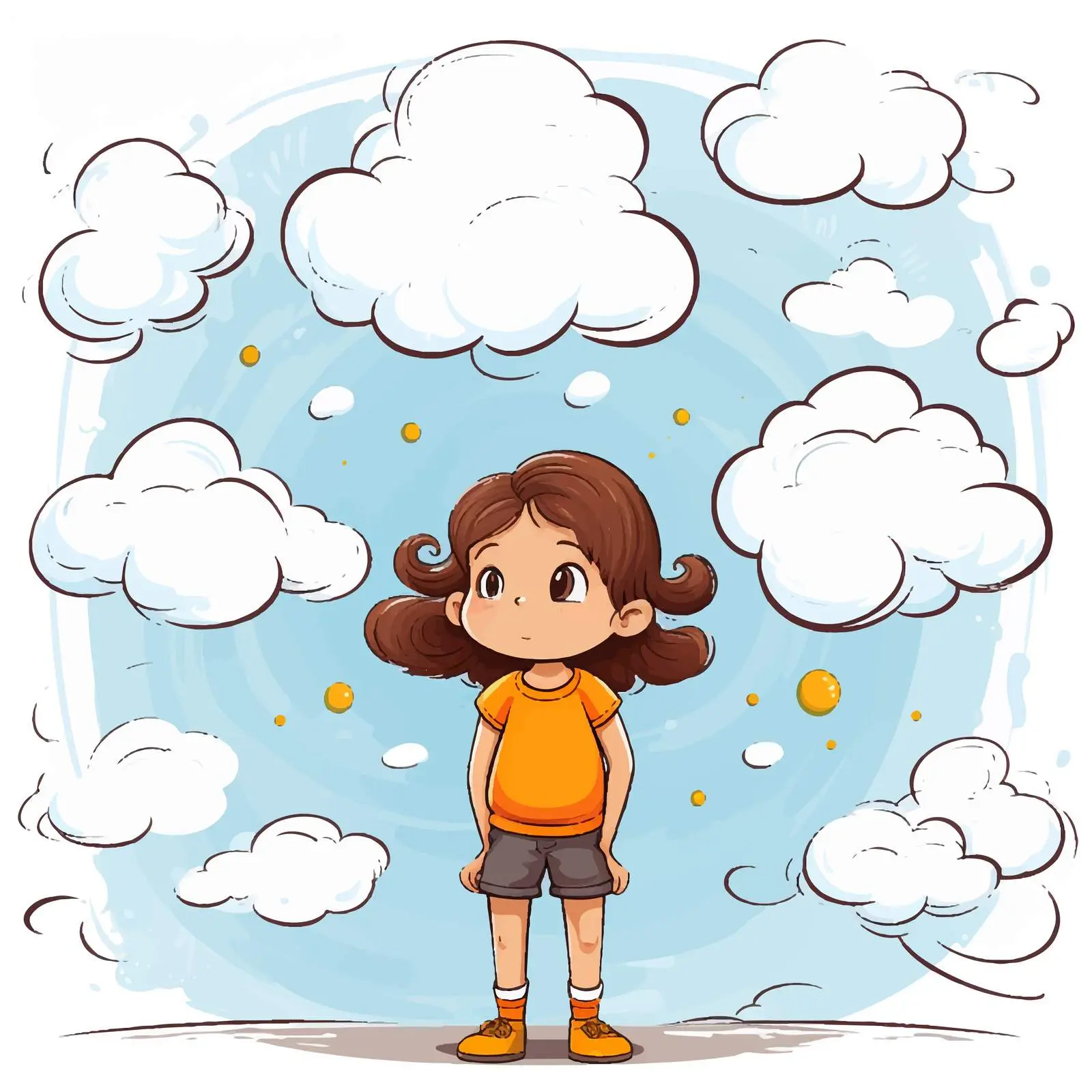 Cartoon Girl Drawing with Callout Illustration — free download from Dotvec