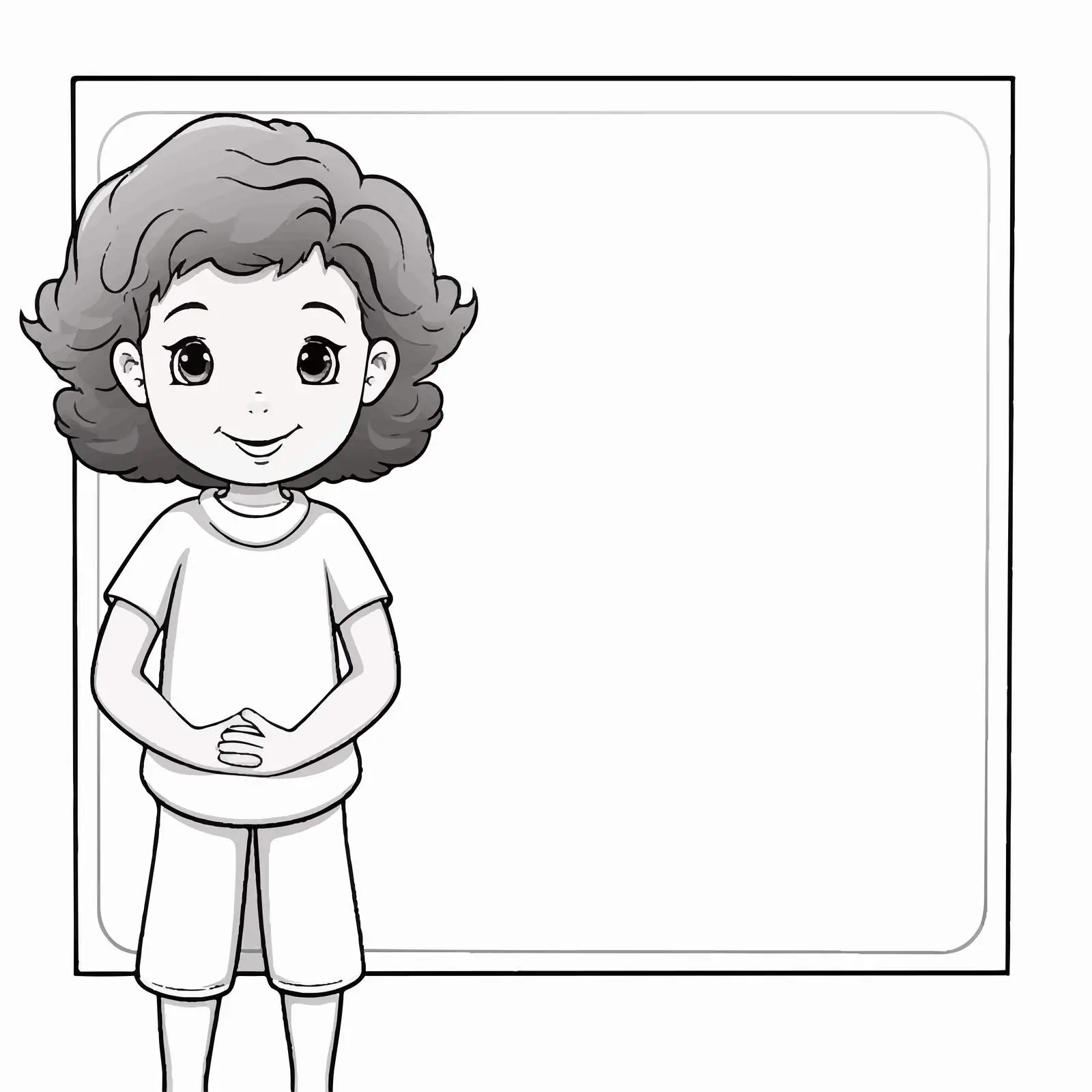 Girl Holding Doodle Sketch on White Background — free download from Dotvec