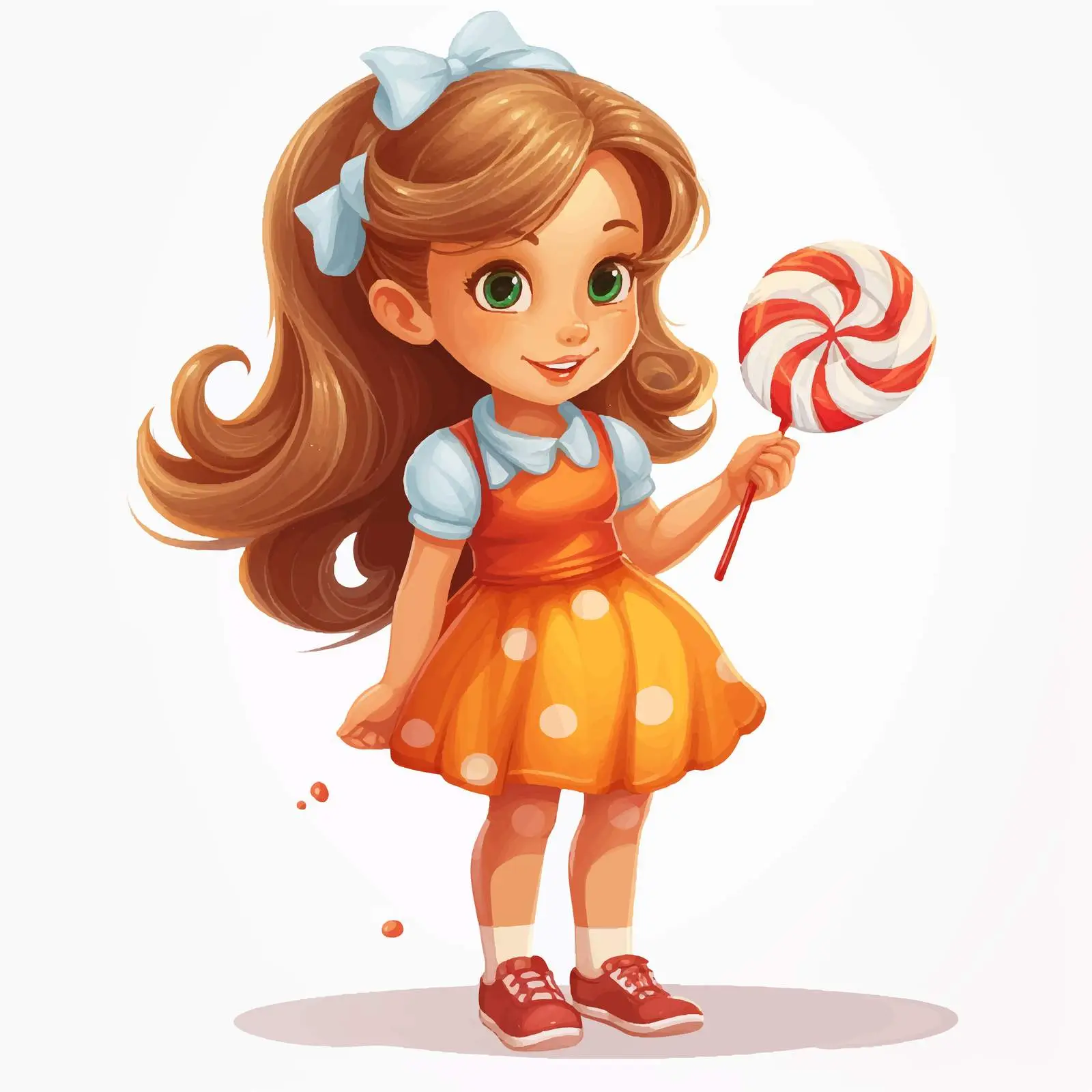 Girl Holding Sweet Candy Cartoon Character Illustration — free download from Dotvec