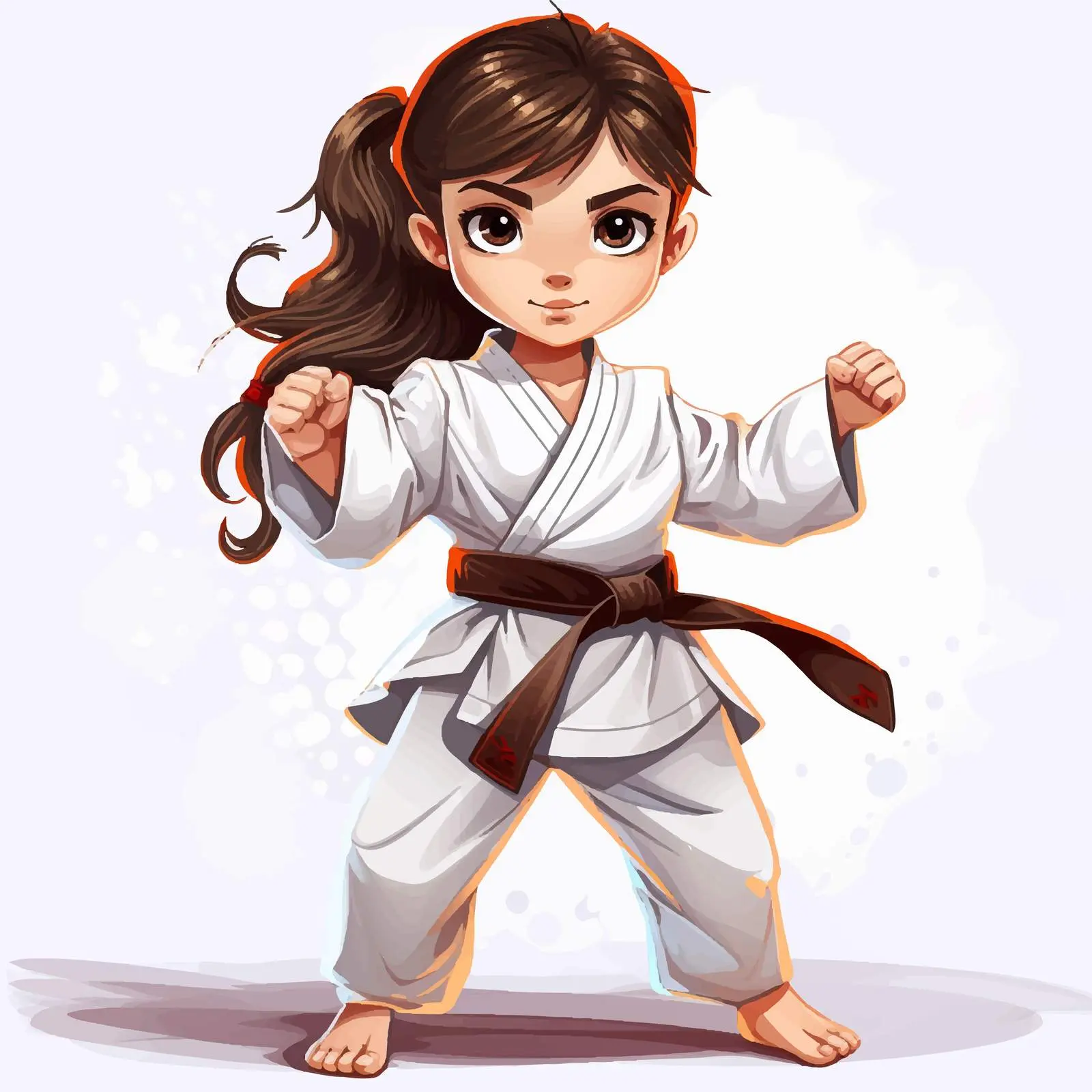 Girl in Taekwondo Uniform Illustration Vector — free download from Dotvec