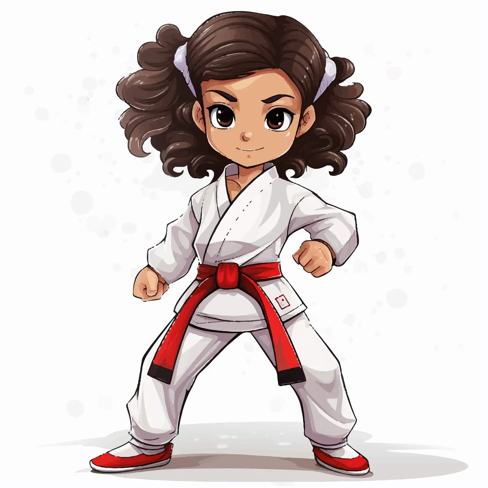 Girl in Taekwondo Uniform Vector Illustration — free download from Dotvec