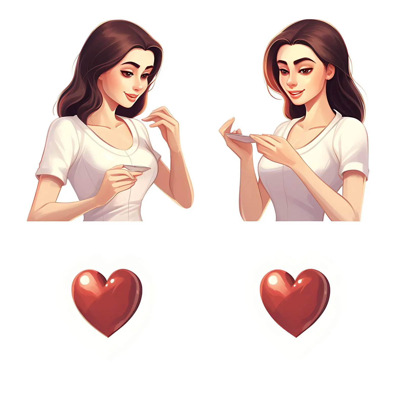 Girl Presents Heart to Herself Collage — free download from Dotvec