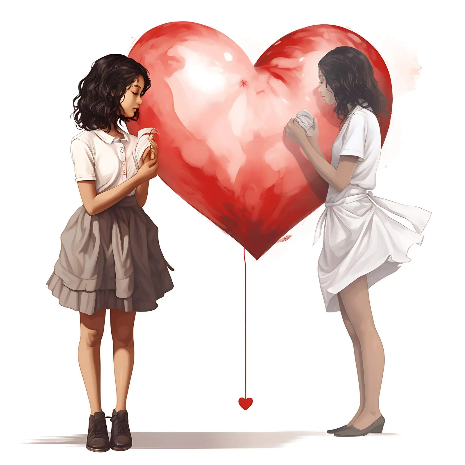 Girl Presenting Heart to Herself Collage — free download from Dotvec