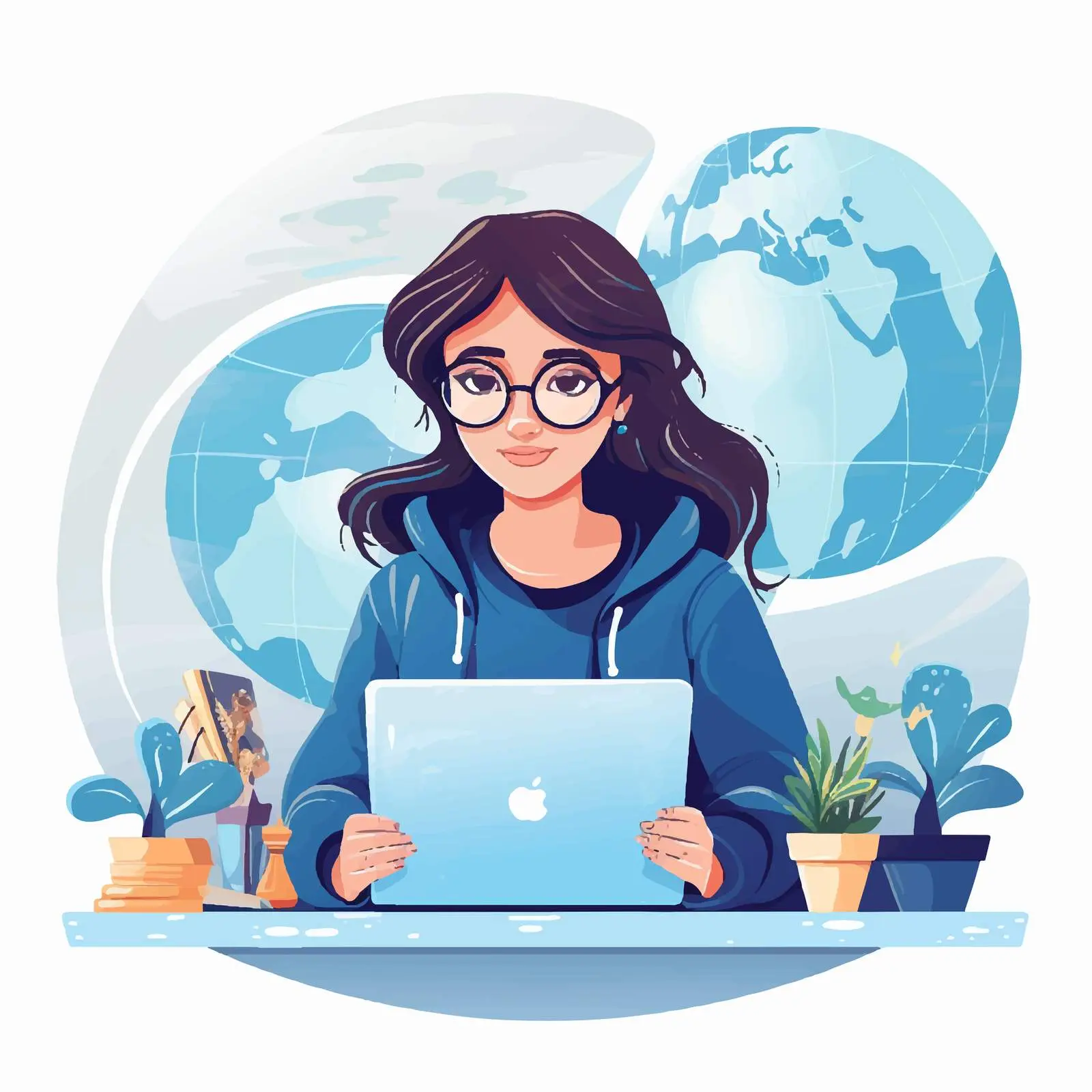 Girl Using Laptop for Online Distance Learning – free learning experience image from Dotvec