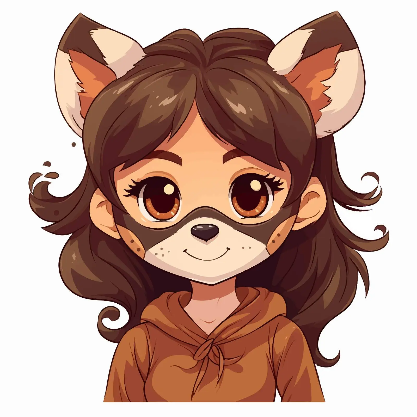 Girl in Animal Mask Cartoon Vector Illustration — free download from Dotvec