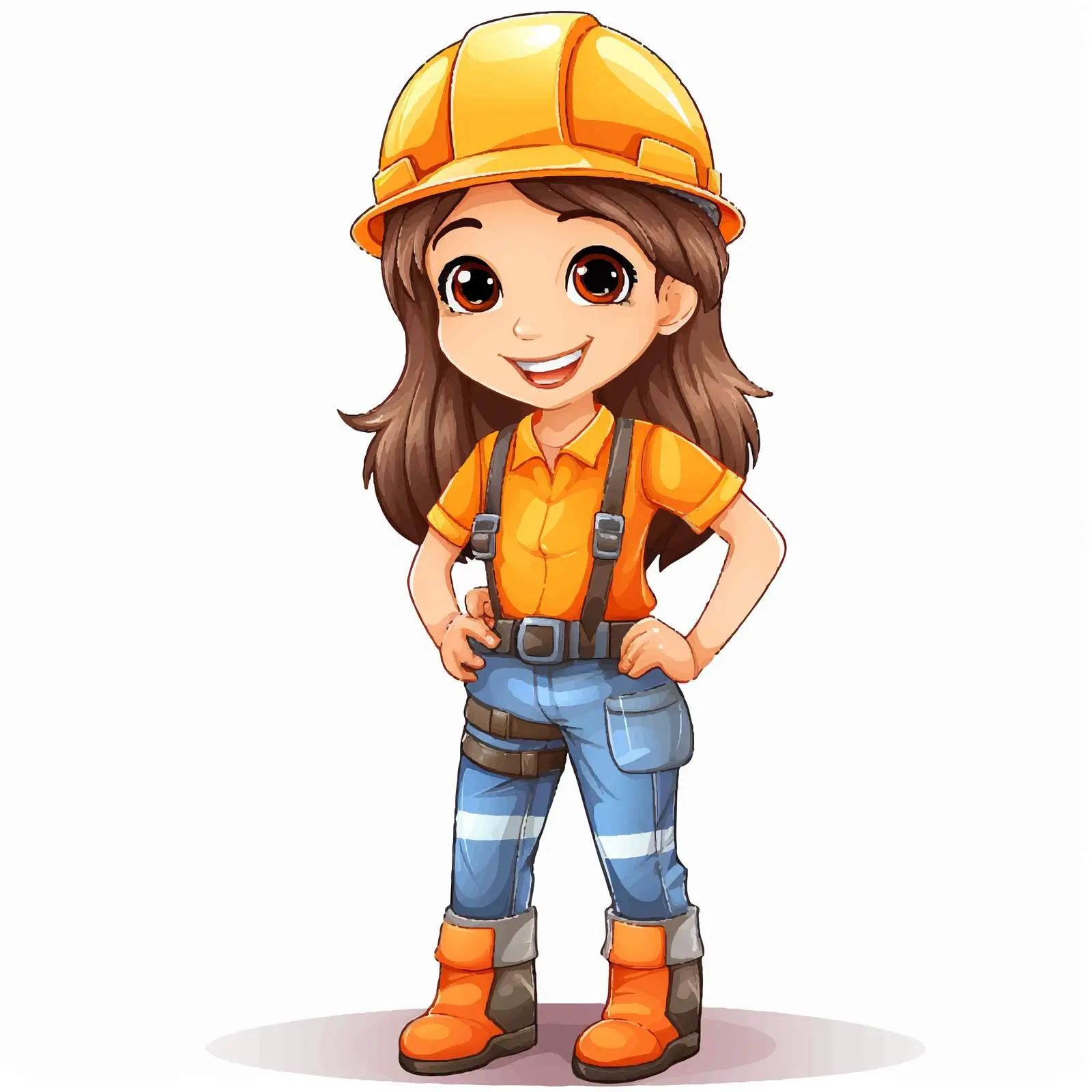 Construction Worker Girl Vector Illustration — free download from Dotvec