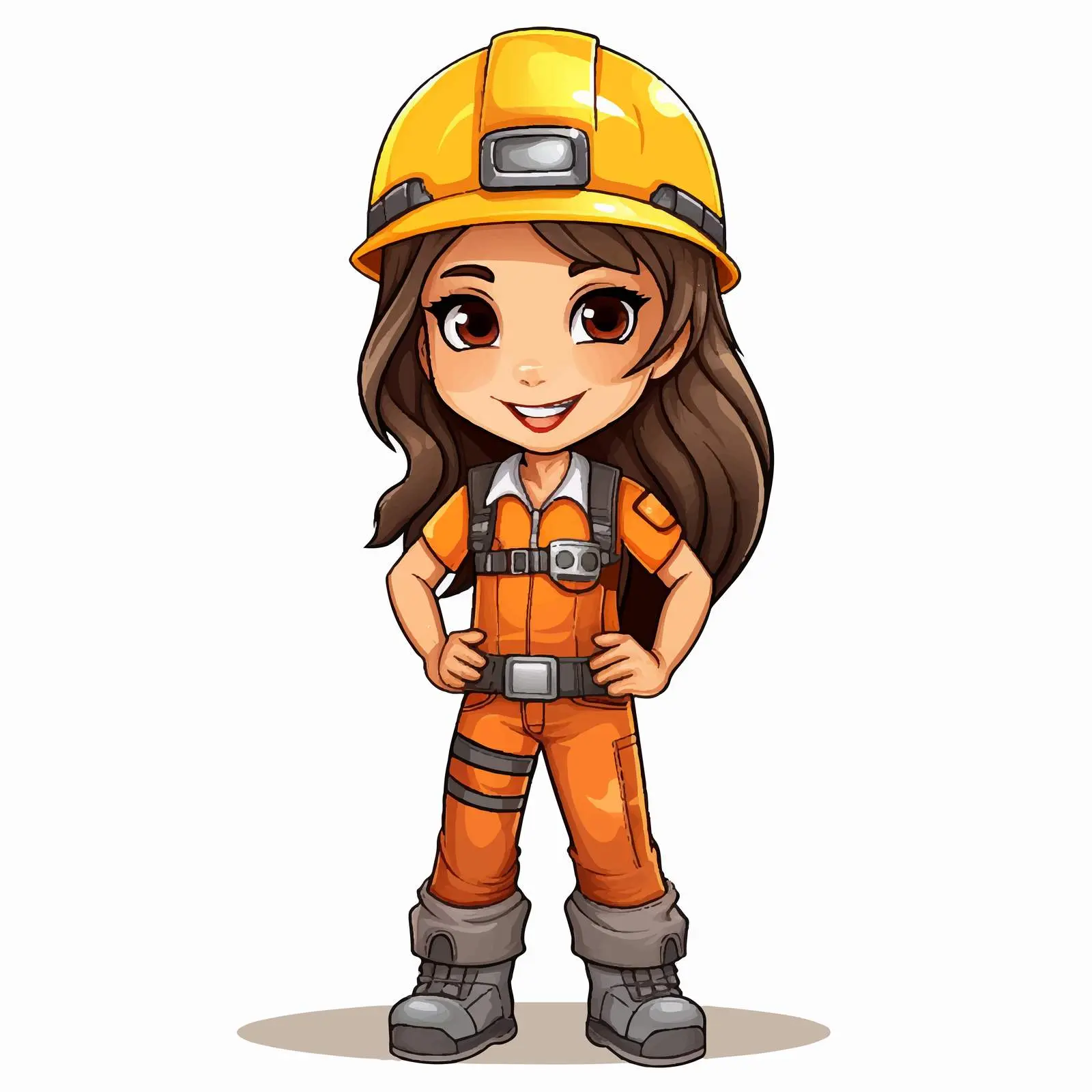Girl in Construction Worker Uniform Illustration – free women in trades image from Dotvec