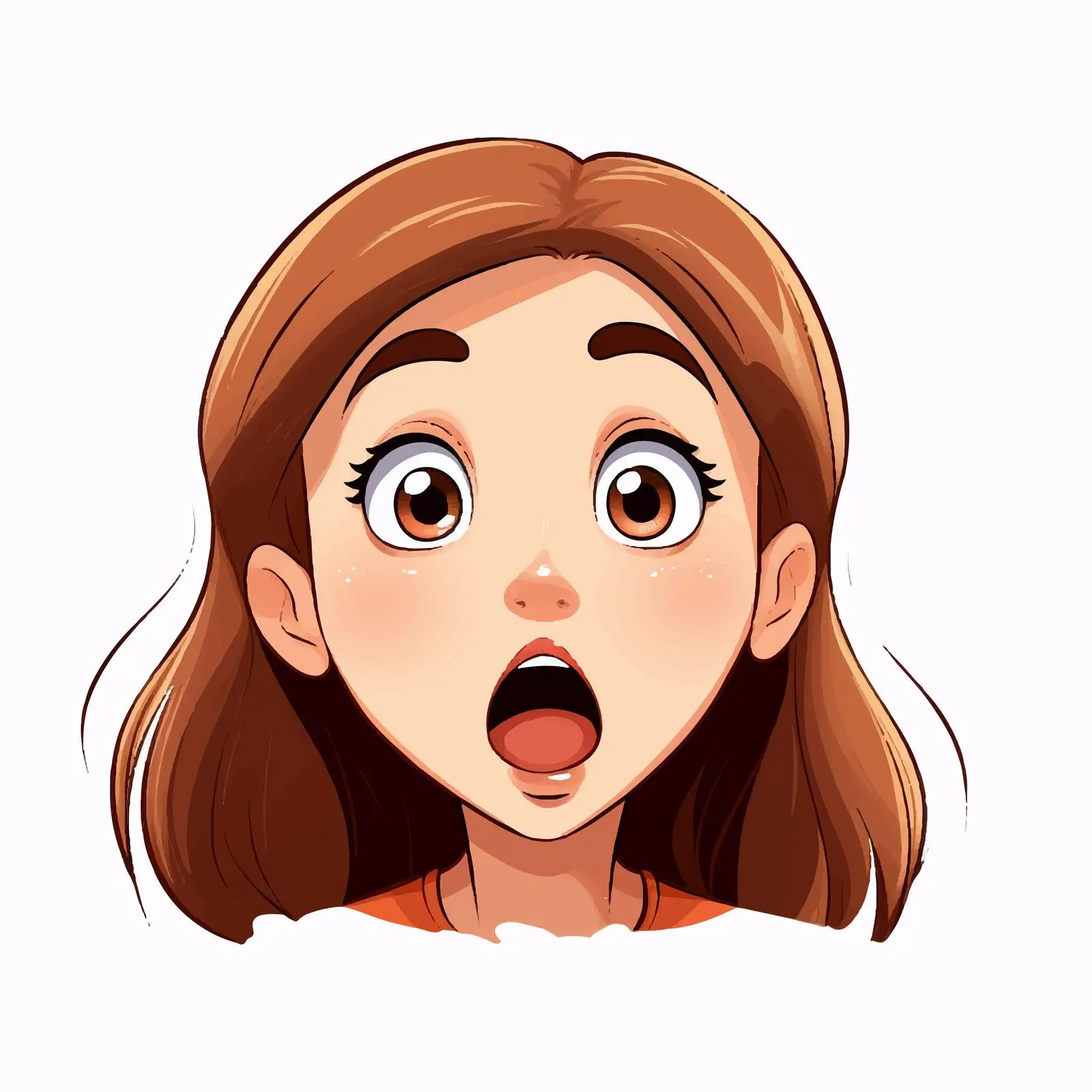 Shocked Girl Facial Expression Vector Cartoon — free download from Dotvec