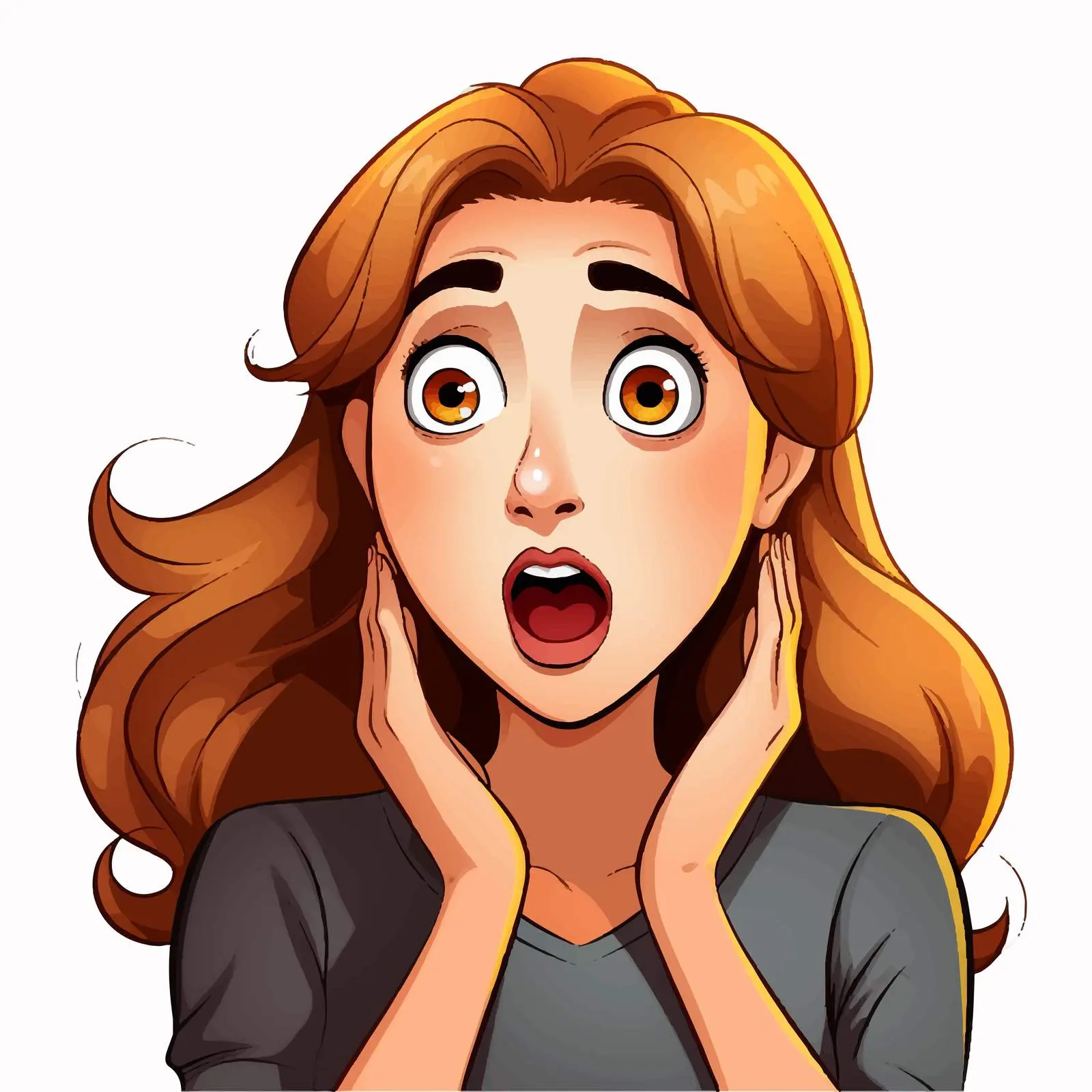 Girl with Shocked Facial Expression Vector Cartoon — free download from Dotvec