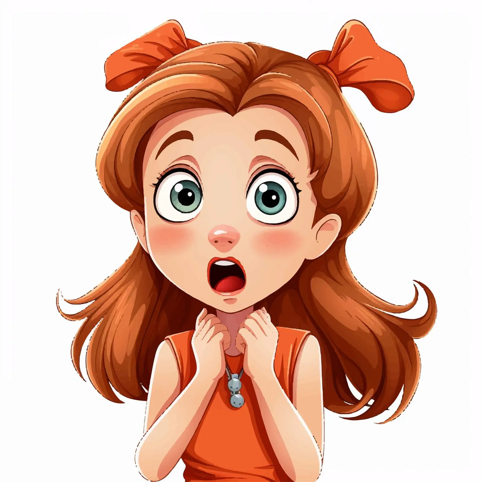 Surprised Expression Cartoon Girl Vector Illustration — free download from Dotvec
