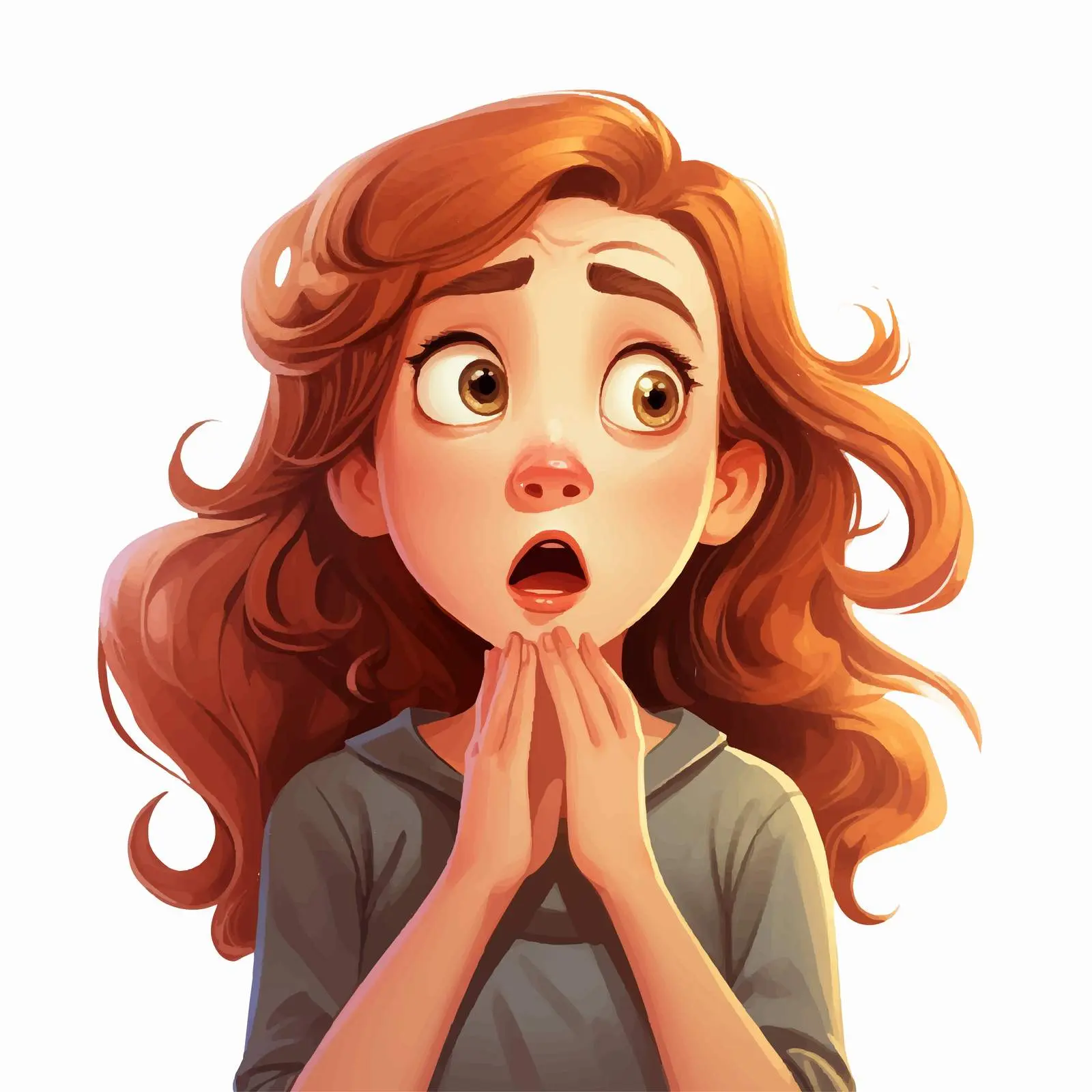 Surprised Girl Cartoon Vector Illustration — free download from Dotvec