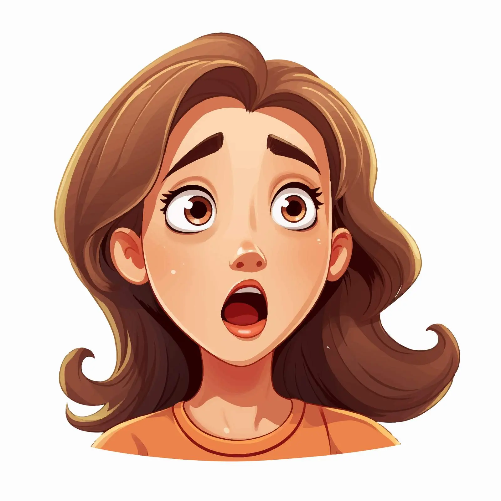 Surprised Girl Facial Expression Vector Illustration — free download from Dotvec