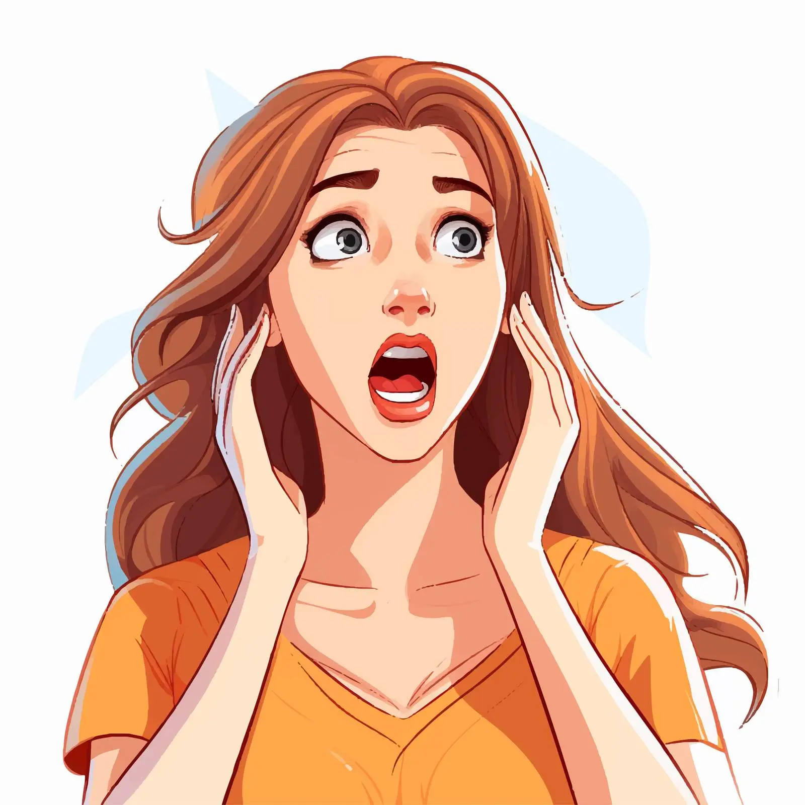 Surprised Girl Facial Expression Vector Illustration — free download from Dotvec