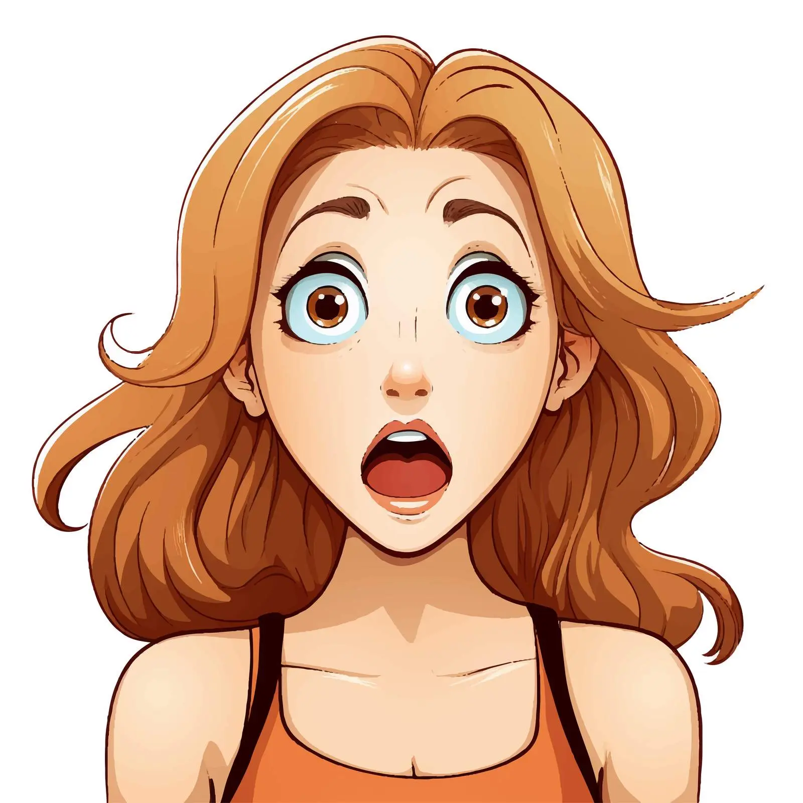 Surprised Girl Facial Expression Vector Graphic — free download from Dotvec