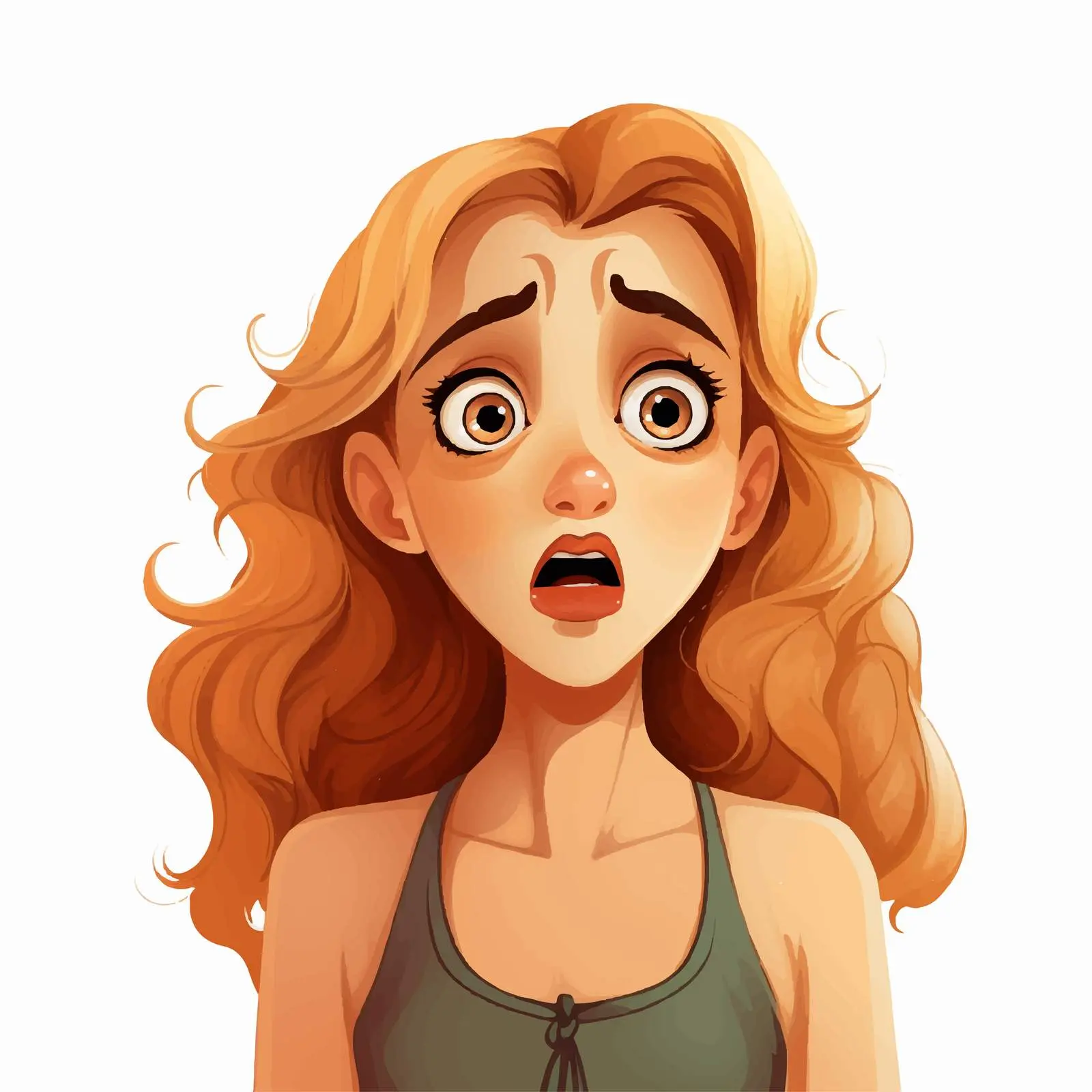 Worried Girl Cartoon Vector Illustration — free download from Dotvec
