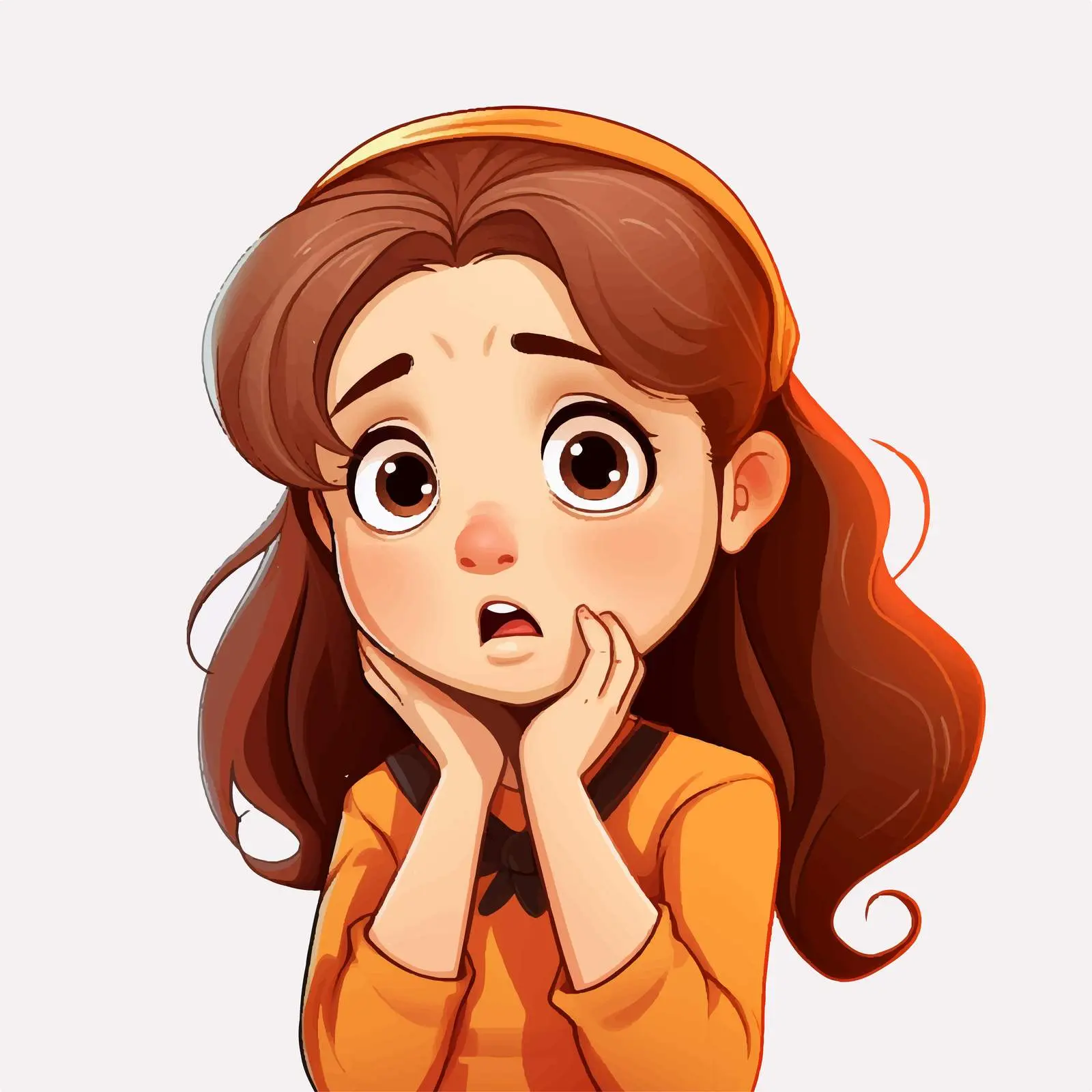 Worried Girl Cartoon Vector Illustration — free download from Dotvec