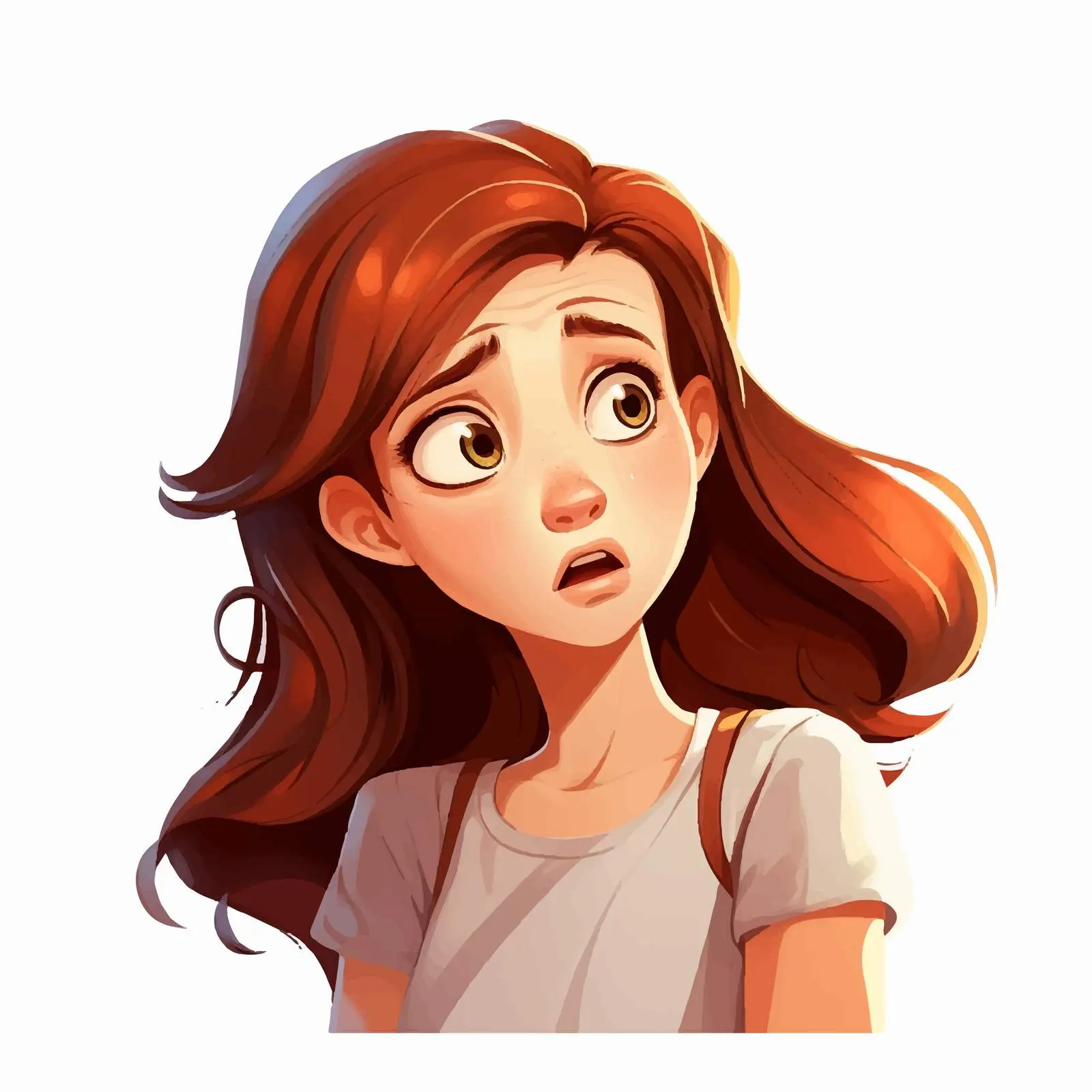 Worried Girl Cartoon Vector Illustration — free download from Dotvec
