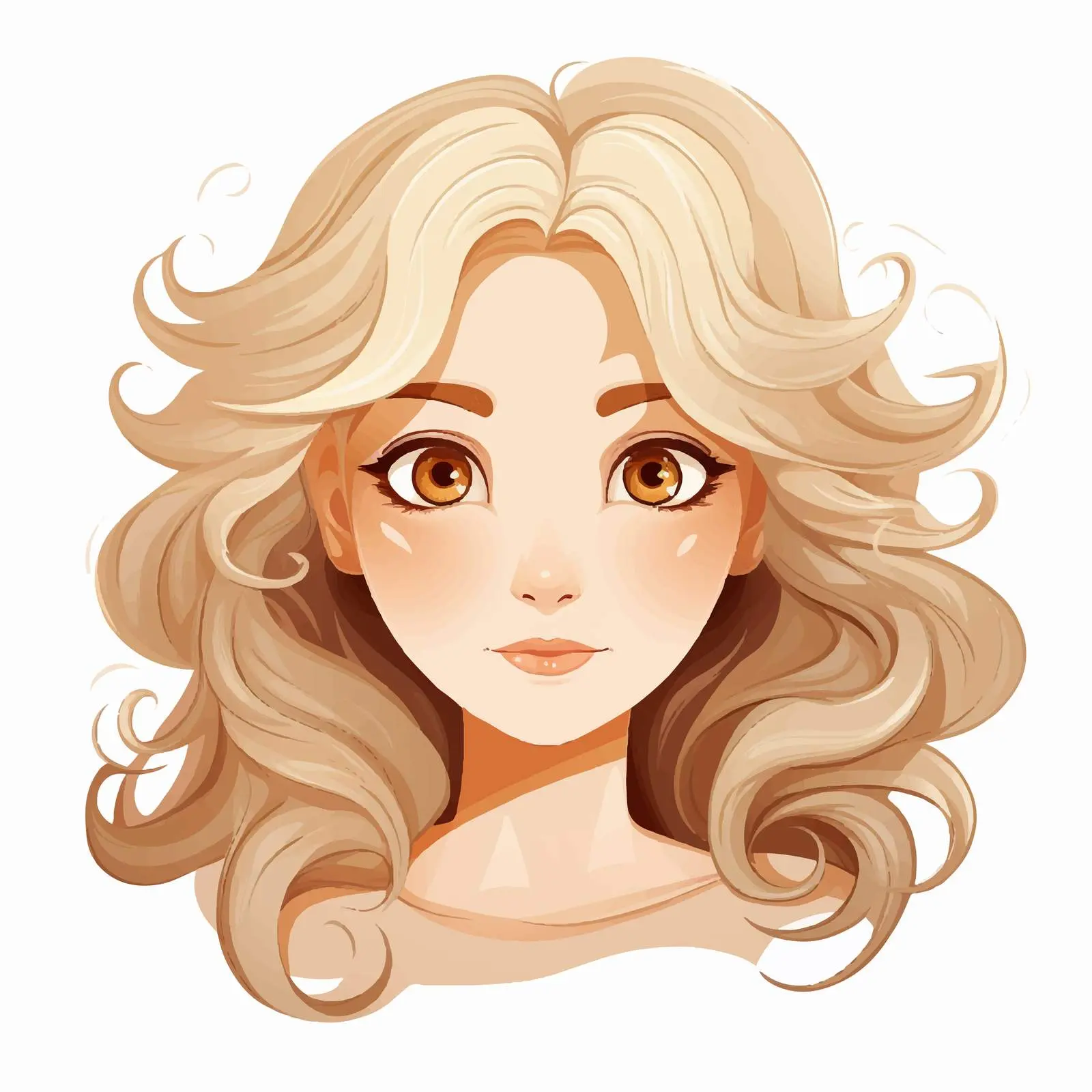 Blonde Haired Girl with Wide Eyes Vector — free download from Dotvec