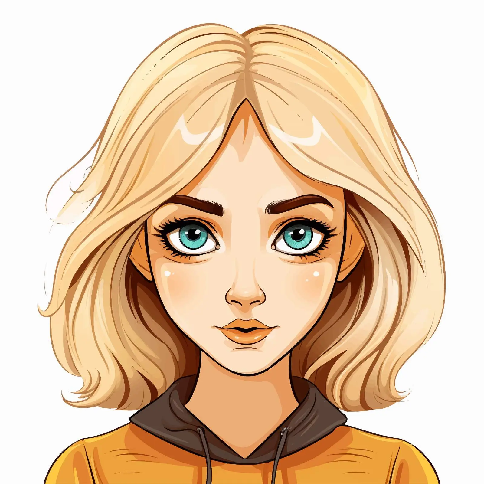 Blonde-haired Girl with Wide Eyes Vector Illustration — free download from Dotvec