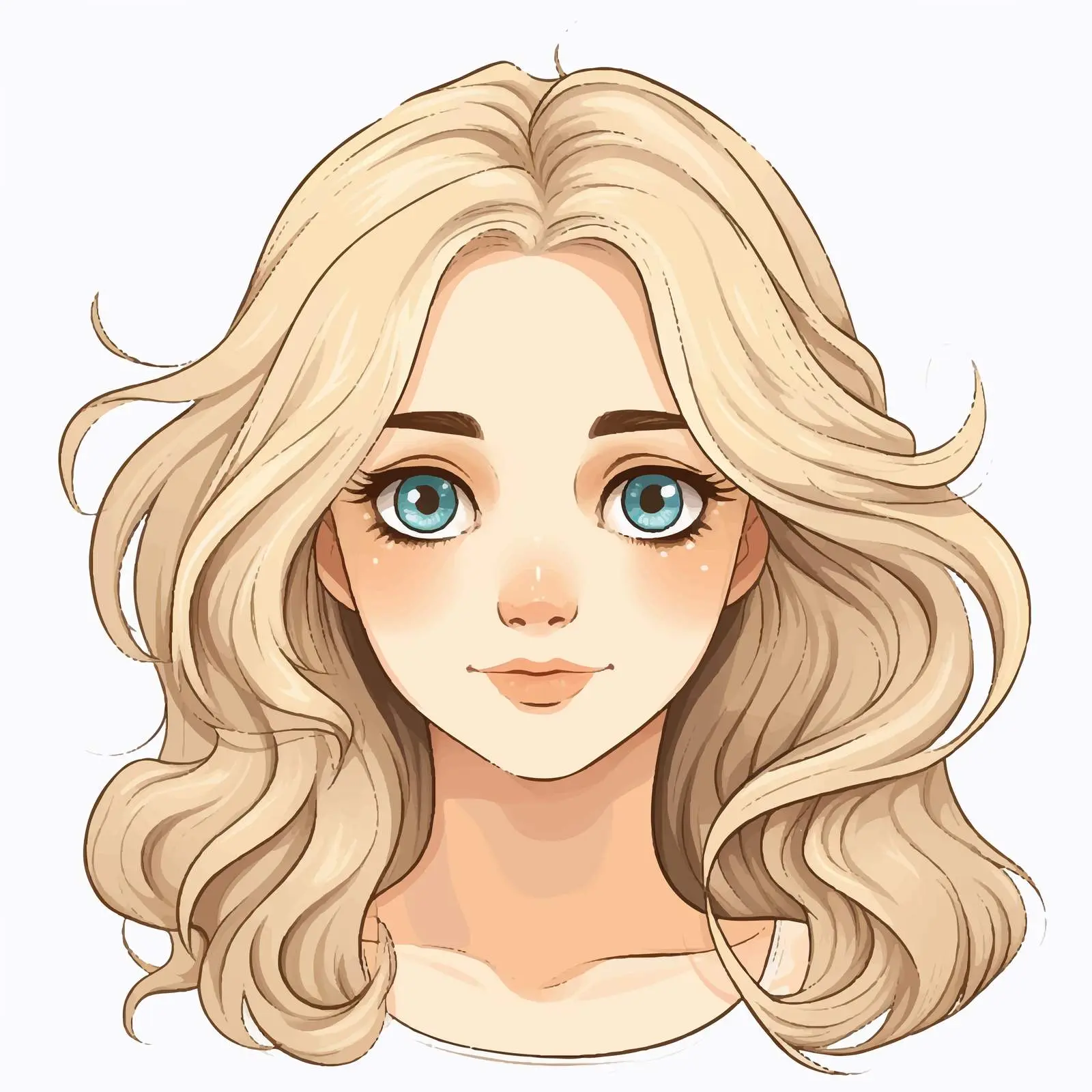 Blonde Girl with Wide Eyes Vector Illustration — free download from Dotvec